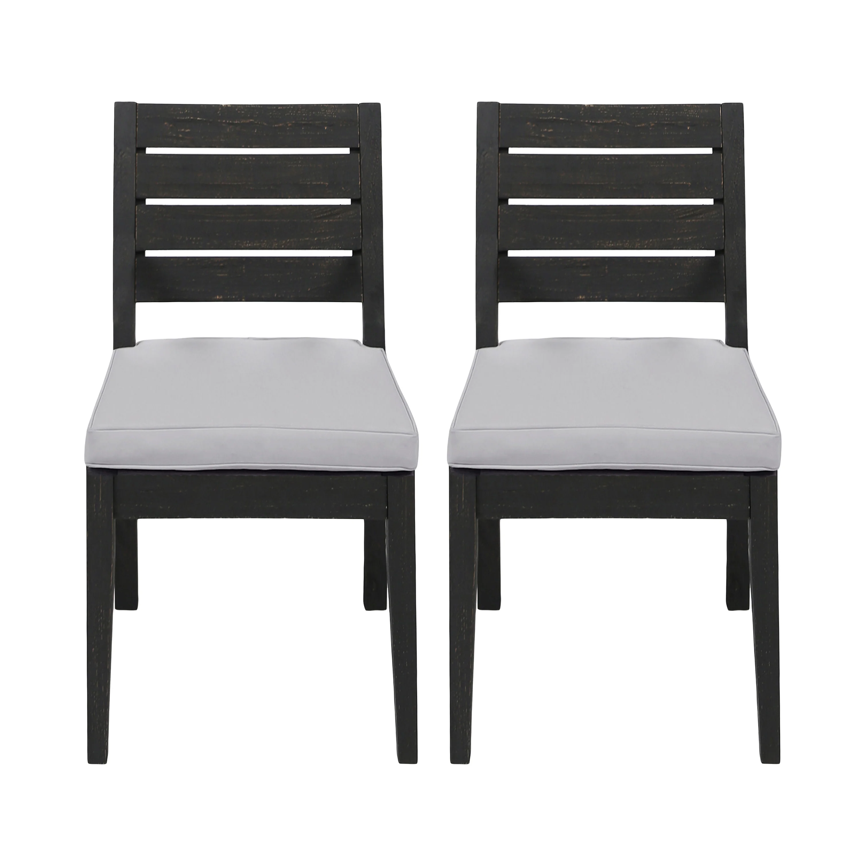 Zeila Outdoor Acacia Wood Dining Chair with Cushions, Set of 2 - furnishings
