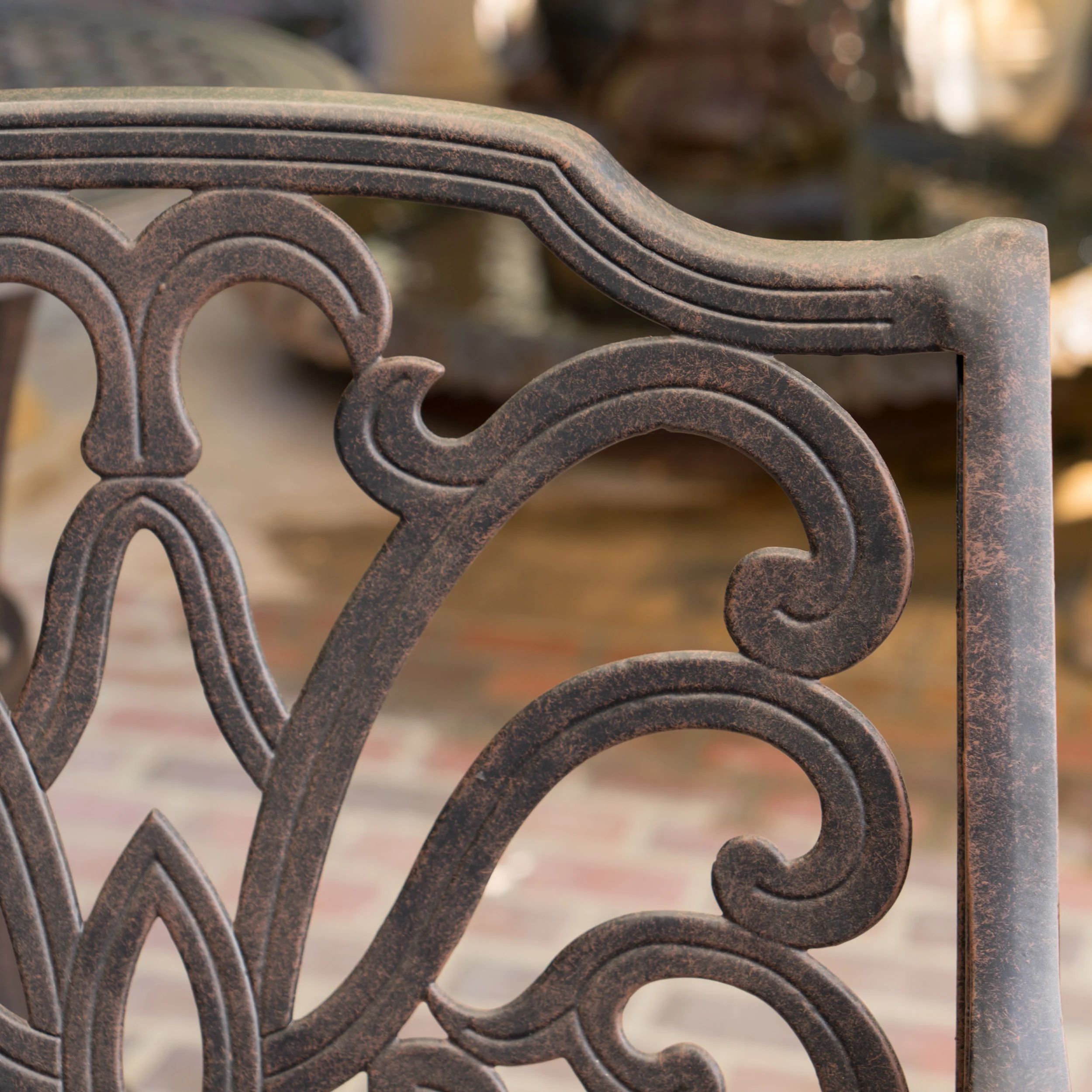 Calandra Outdoor 3 Piece Bronze Cast Aluminum Bar Set - furnishings