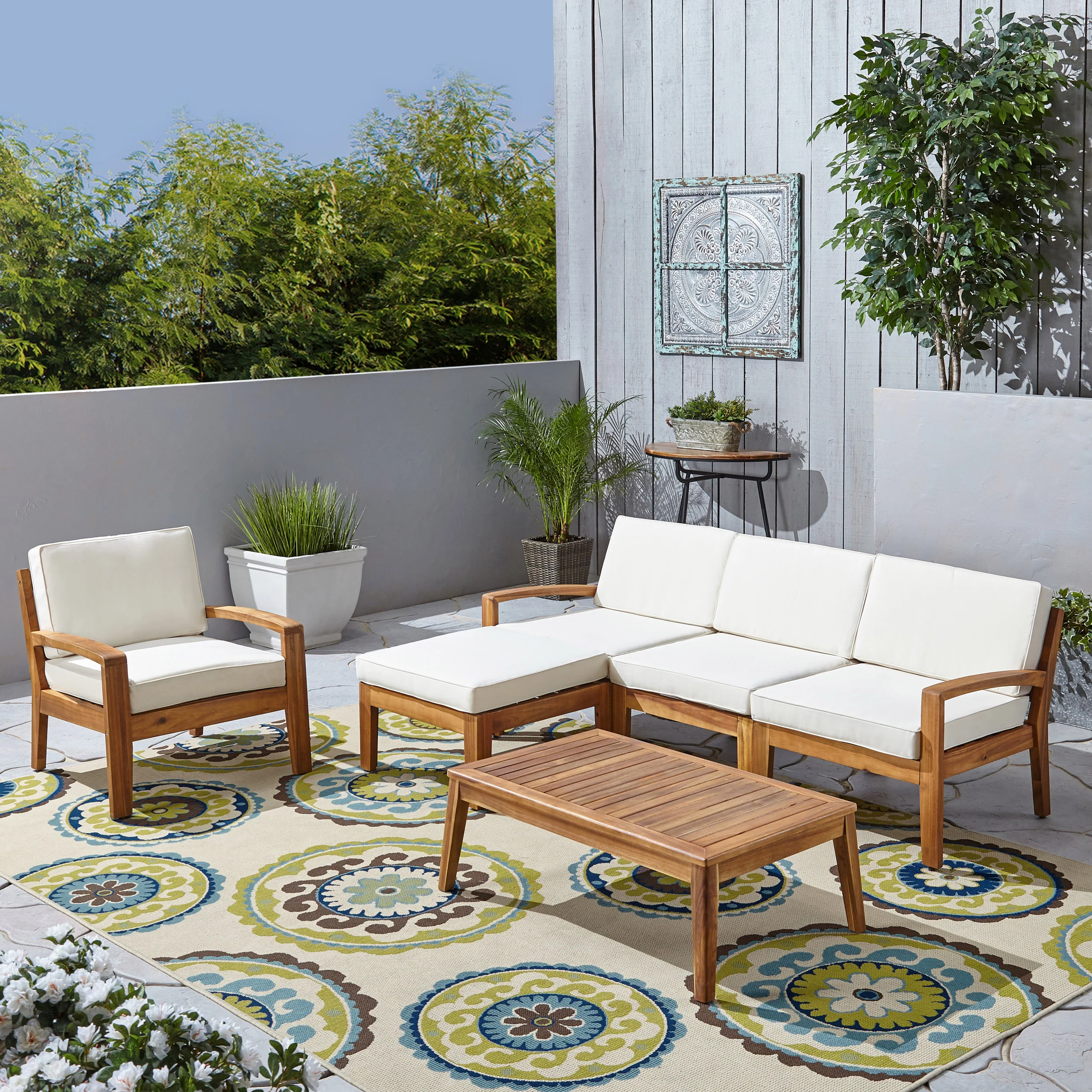 Parma 4-Seater Sectional Sofa Set For Patio with Club Chair - furnishings