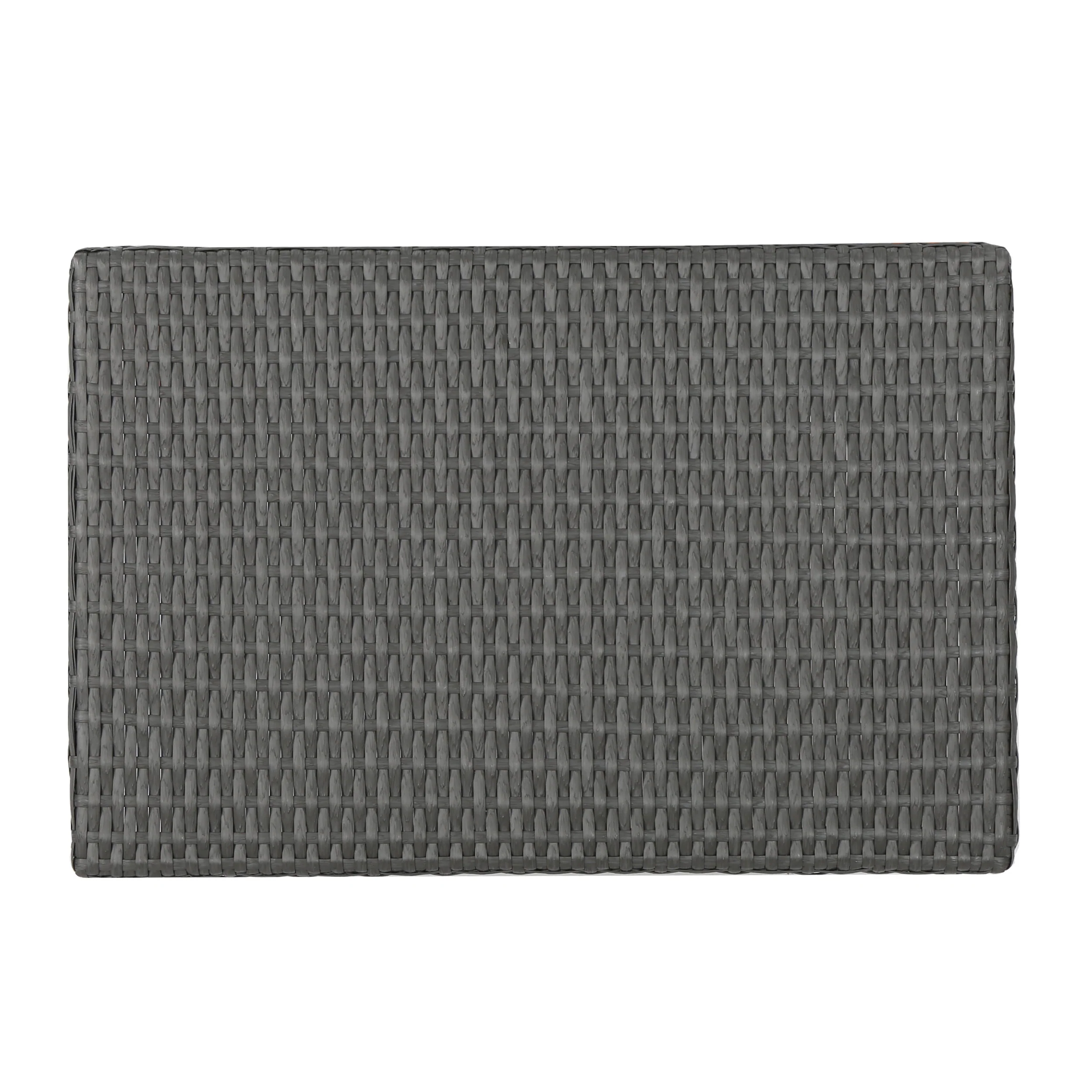 Solaris Outdoor Gray Wicker Armed Chaise Lounge with Wicker Accent Table - furnishings