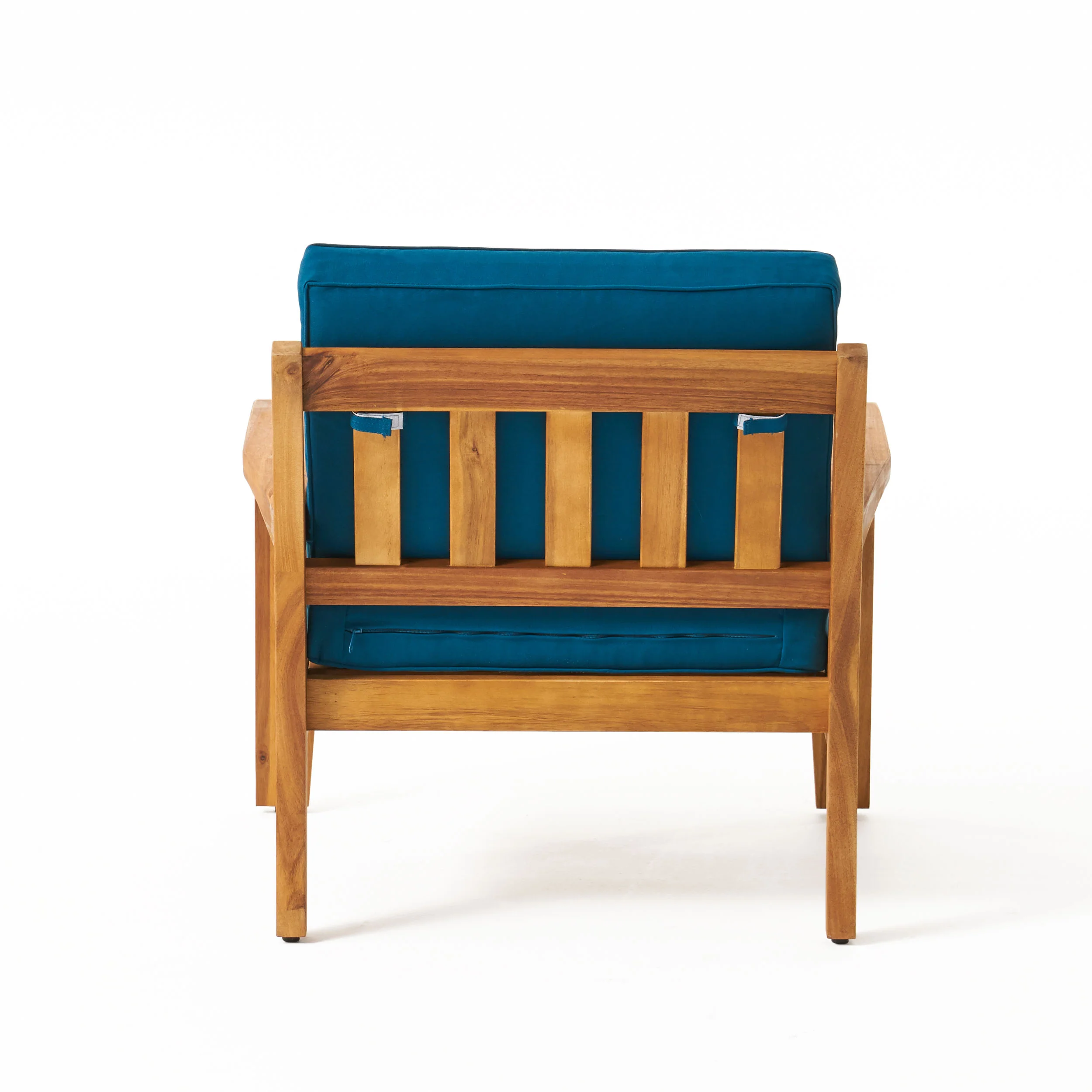 Parma Outdoor Acacia Wood Club Chairs with Cushions (Set of 4) - furnishings