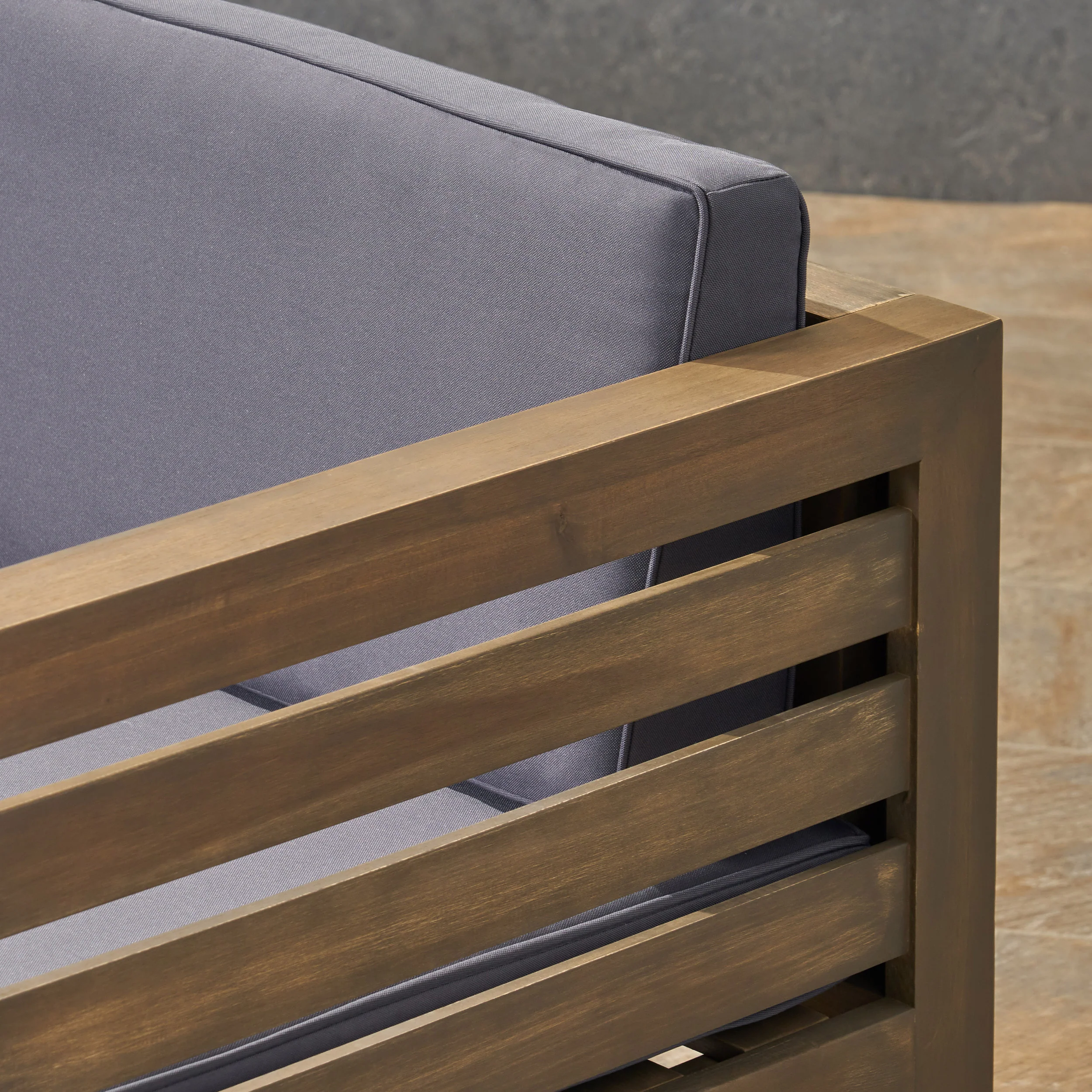 Canal Outdoor 5 Piece Acacia Wood Sofa Set - furnishings