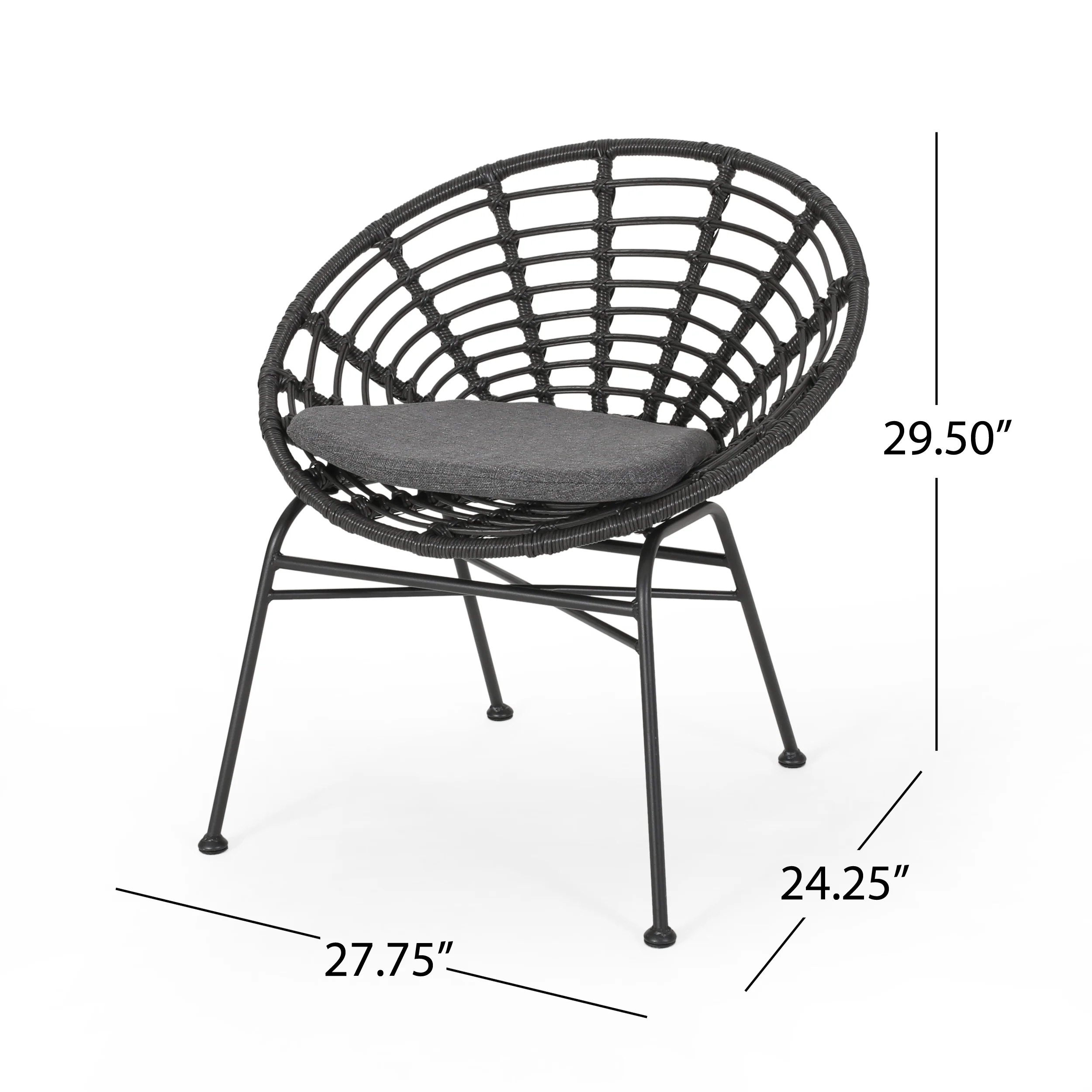 Keegan Outdoor Wicker Dining Chair with Cushion (Set of 2) - furnishings