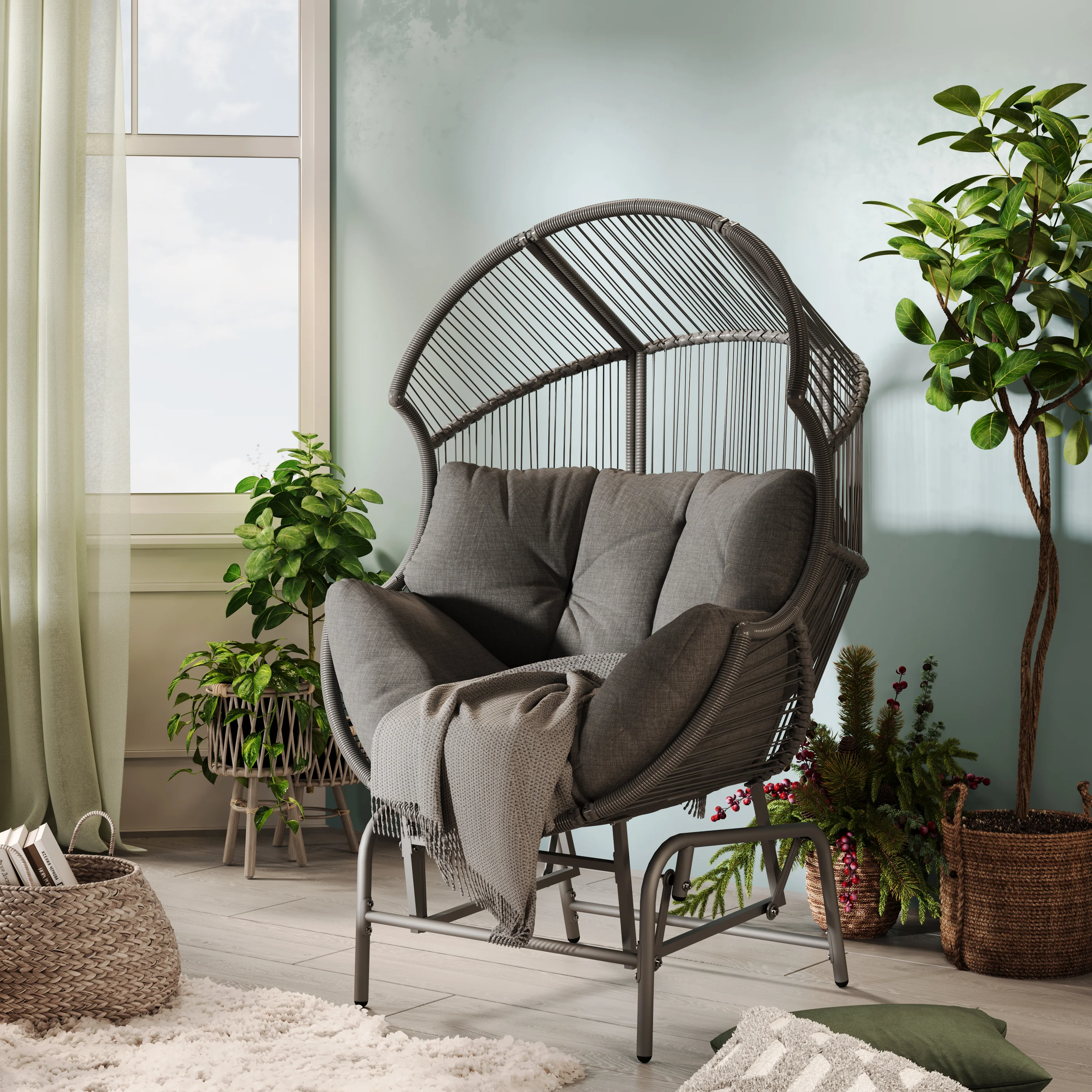 Paloma Outdoor Wicker Gliding Chair - furnishings