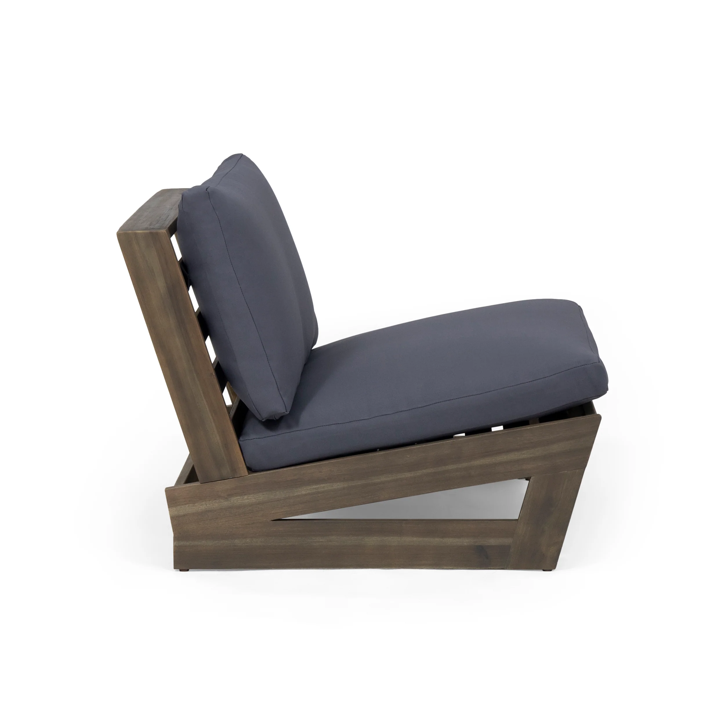 Emma Outdoor Acacia Wood Club Chair with Cushions - furnishings