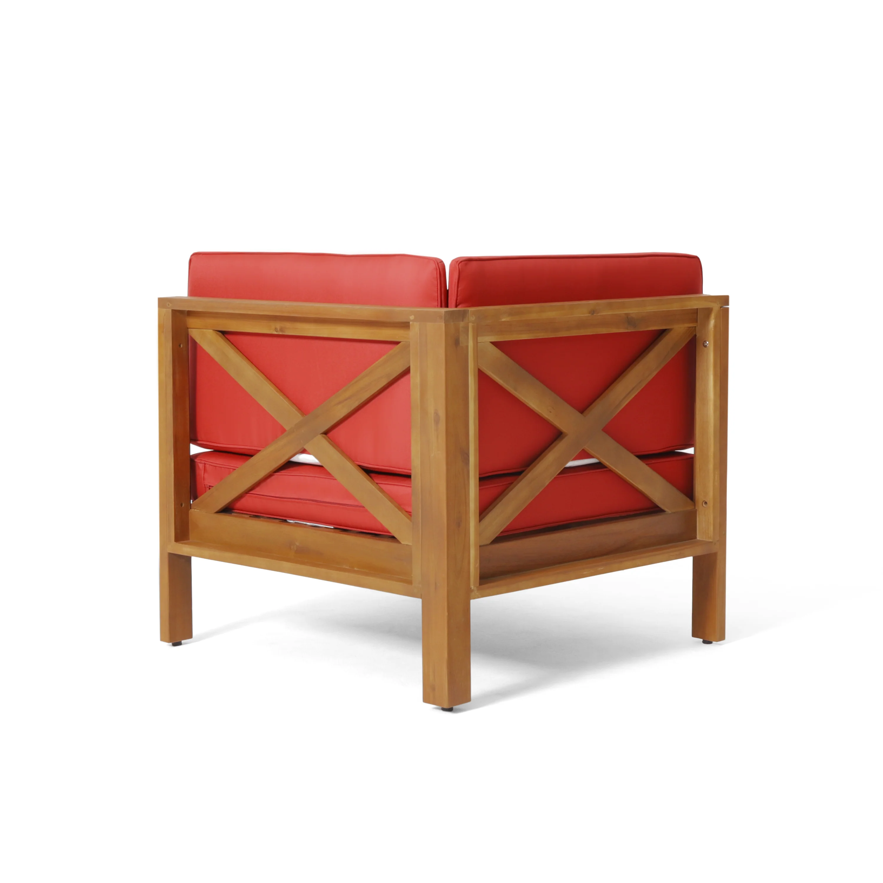 Brava Outdoor 8-Seater Acacia Wood Sectional Sofa Set with Coffee Table - furnishings