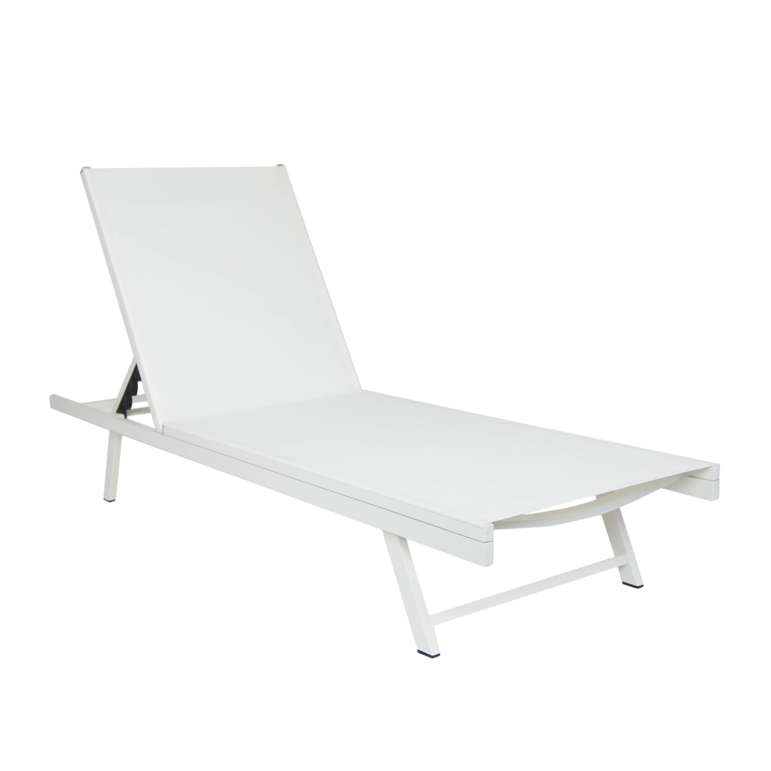 Randy Outdoor Aluminum and Mesh Chaise Lounge (Set of 4), White - furnishings
