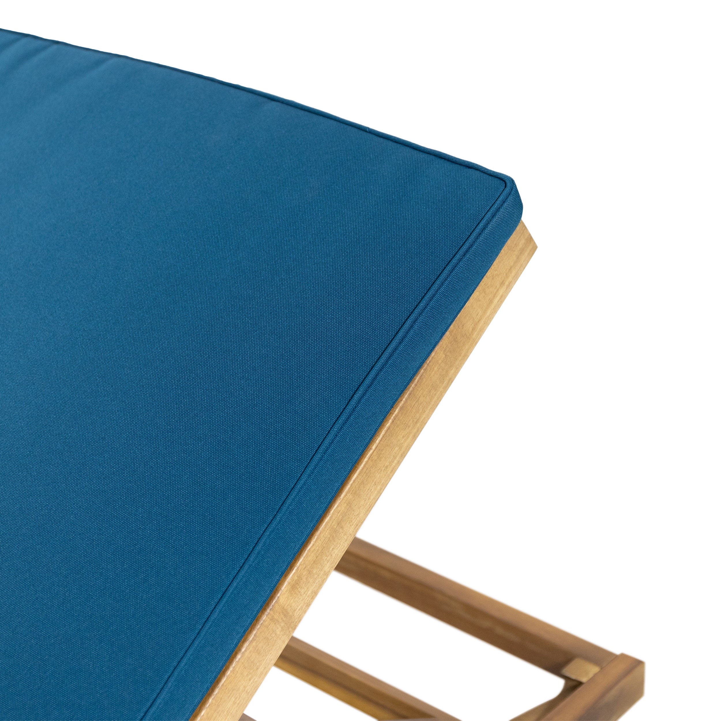 Larimore Outdoor Acacia Wood Chaise Lounge with Water Resistant Cushions, Set of 4 - furnishings