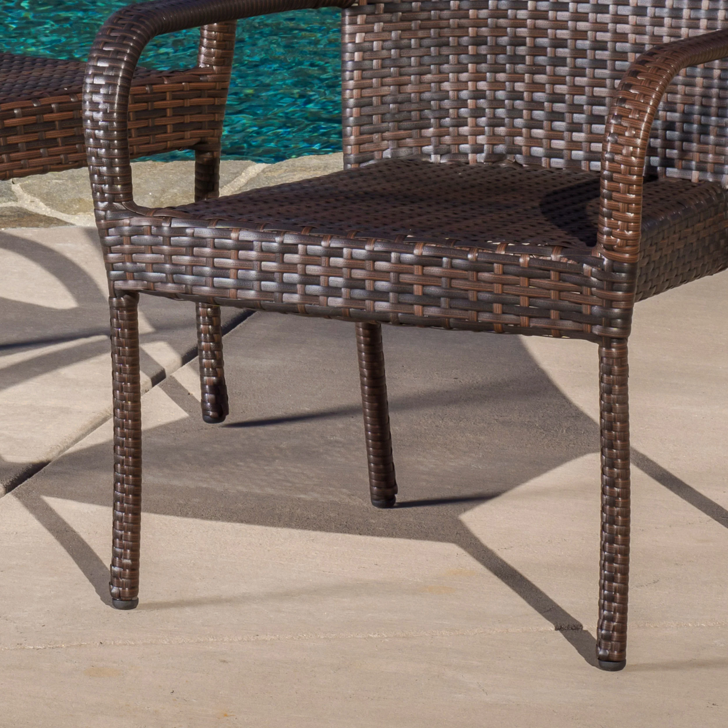 Ferndale Outdoor Contemporary Wicker Stacking Chairs - furnishings