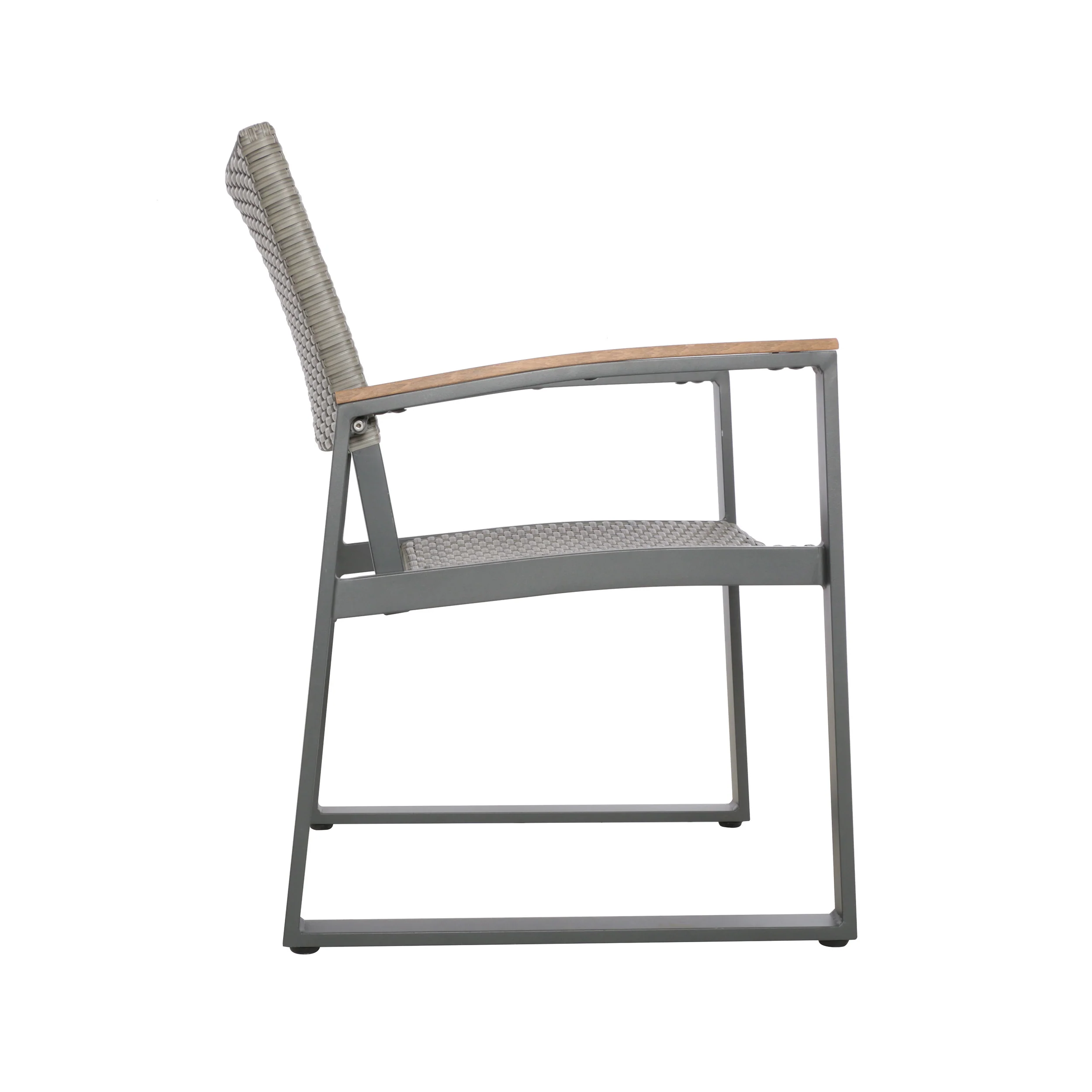 Augusta Outdoor Aluminum Dining Chairs with Faux Wood Accents - furnishings
