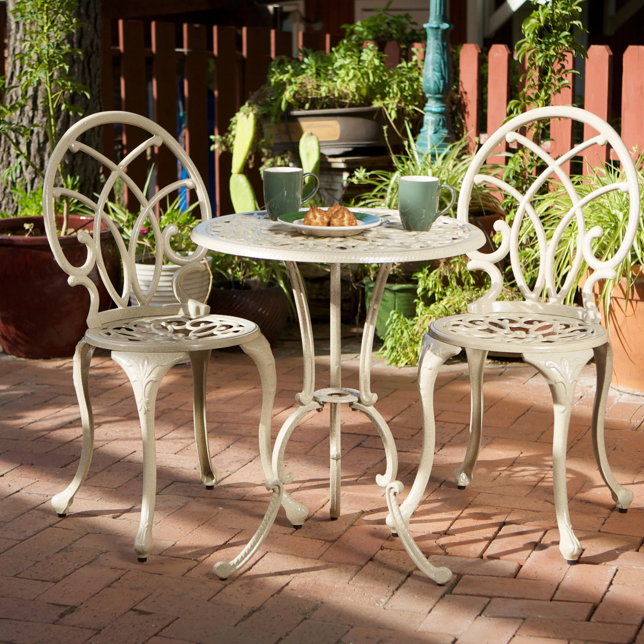 Andover Outdoor 3-Piece Aluminum Bistro Set - furnishings