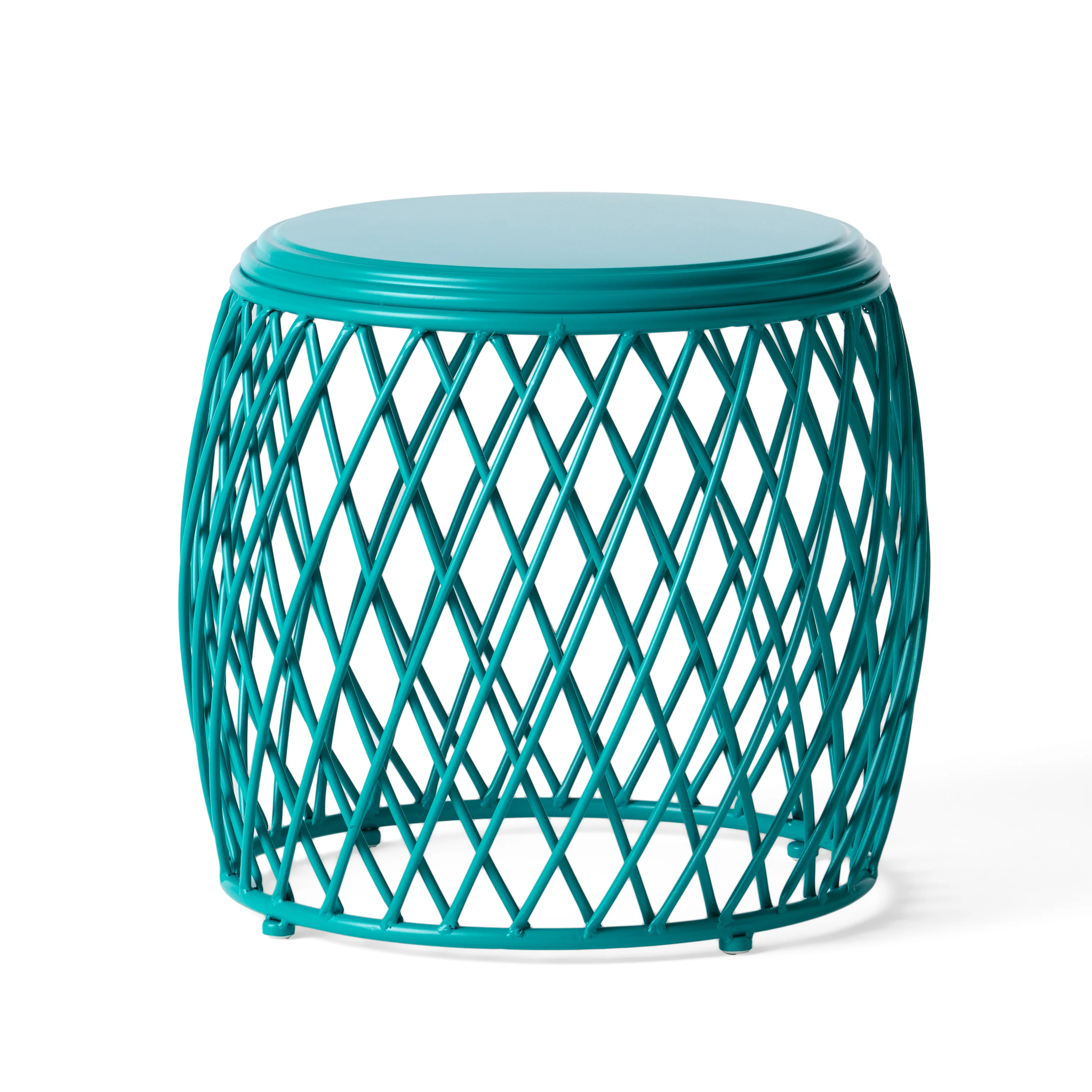 Jadien Outdoor 19 Inch Diameter Lattice Iron Side Table - furnishings