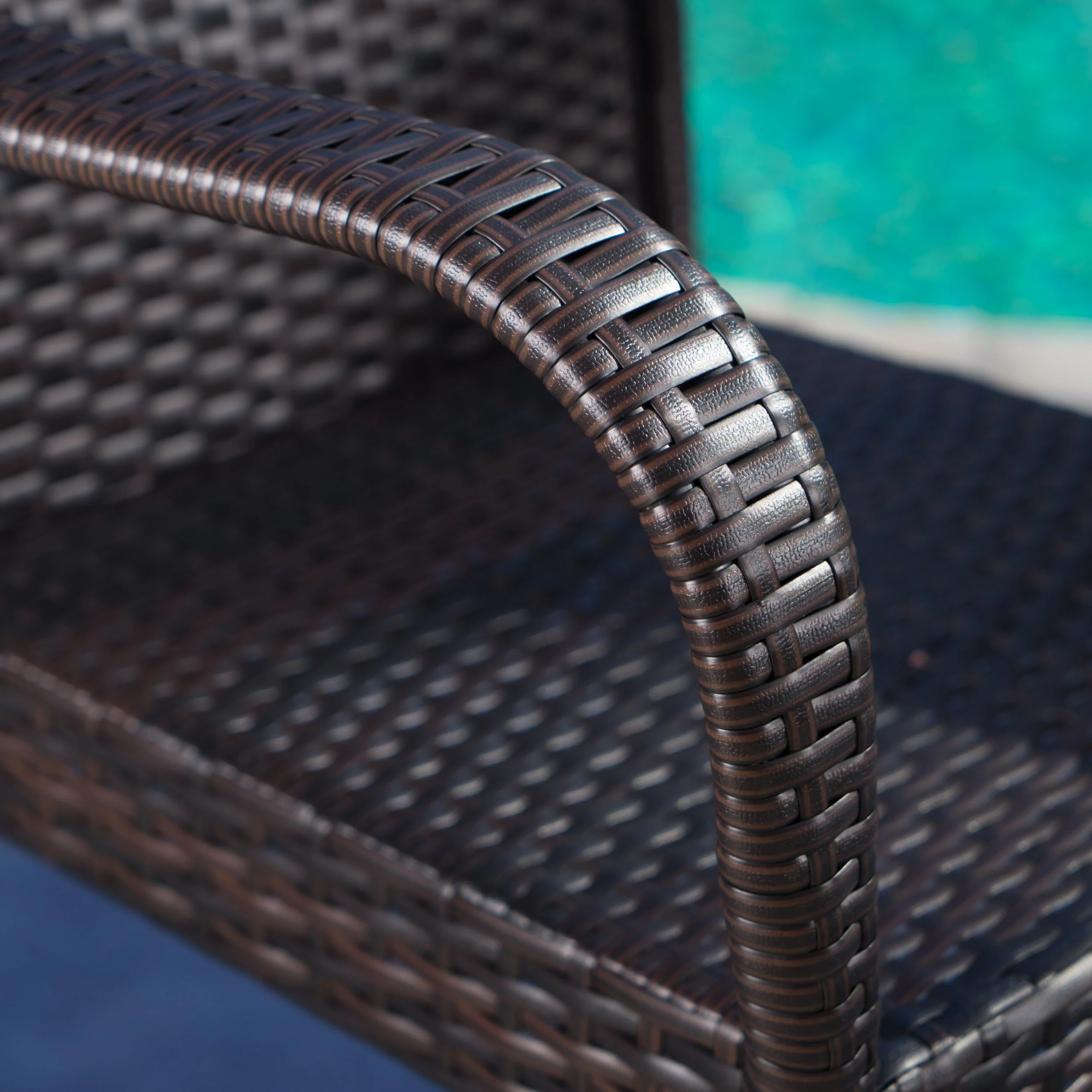 Lamar Outdoor 3 Piece Square Multi-brown Wicker Bar Set - furnishings