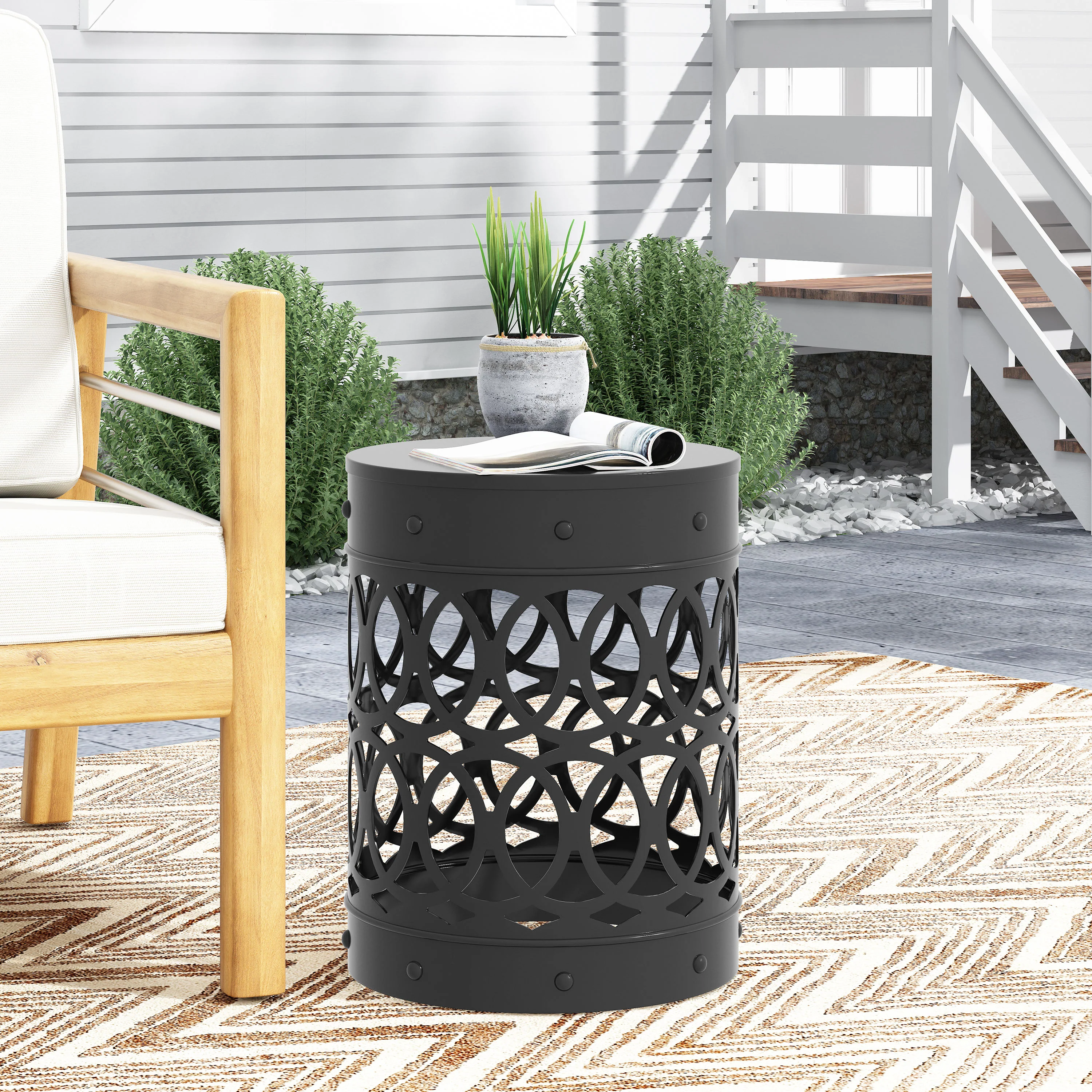 Pellerin Outdoor Metal Side Table - furnishings