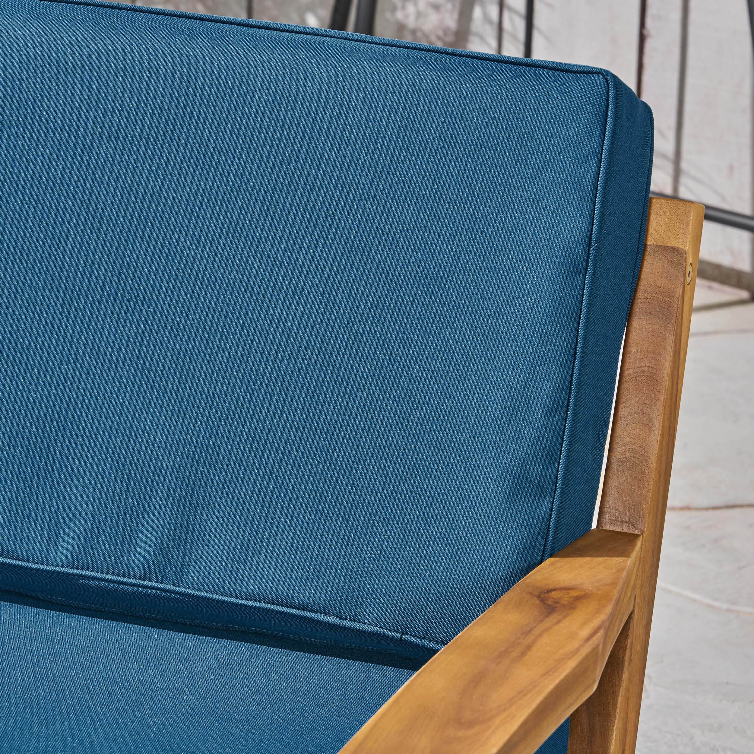 Parma Outdoor Acacia Wood Club Chairs with Cushions - furnishings
