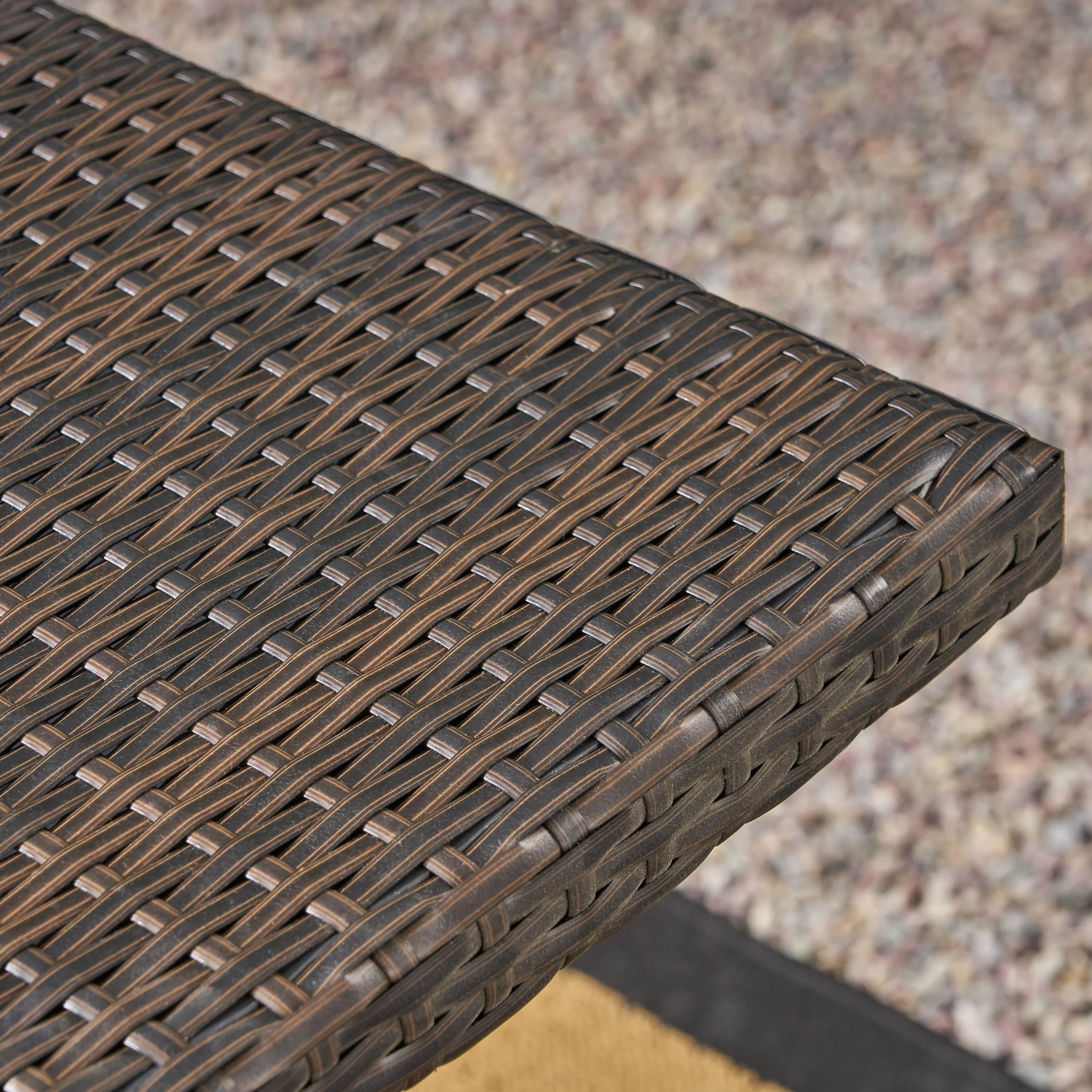 Riley Outdoor Multi-brown Wicker Rectangular Foldable Dining Table - furnishings