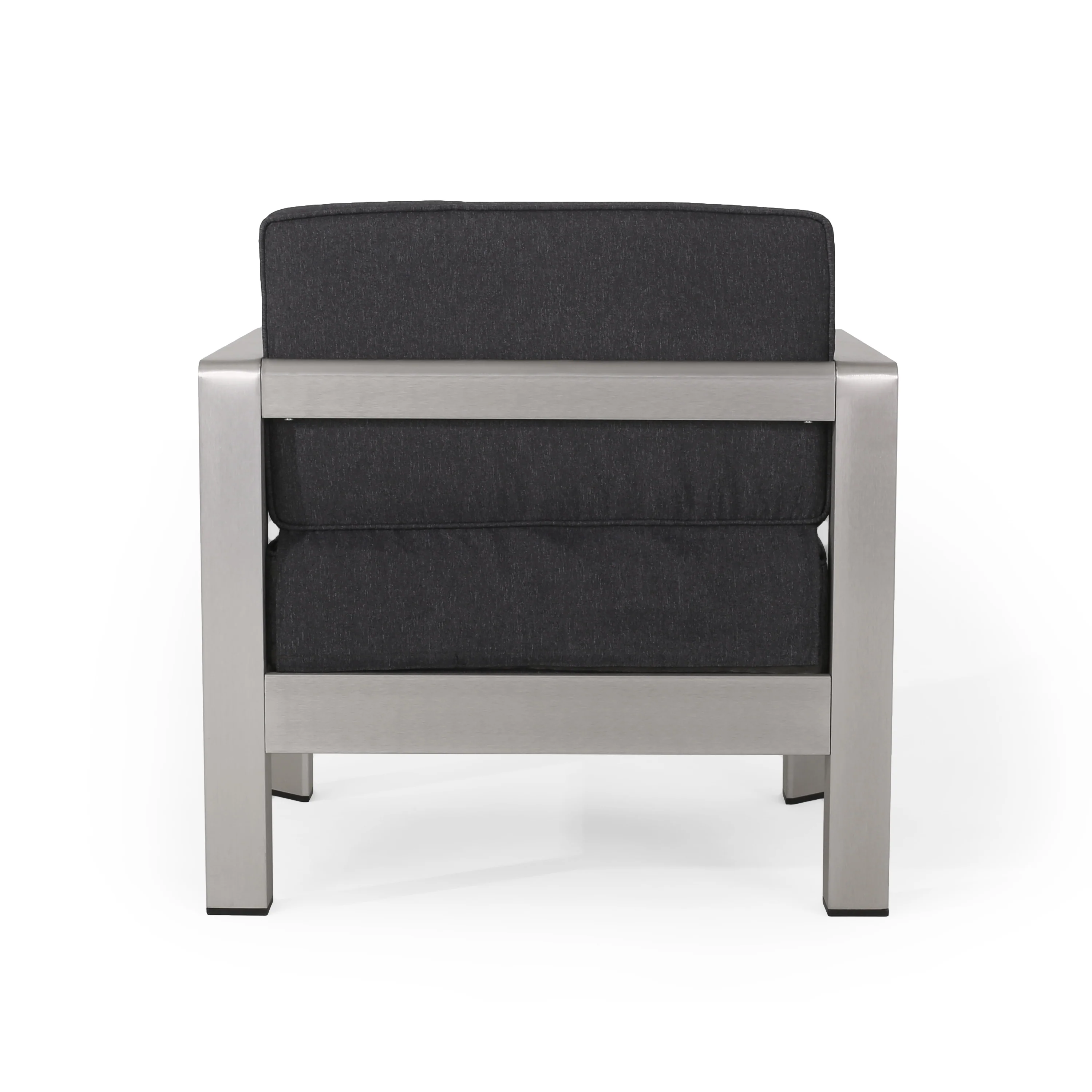 Kenny Outdoor 4-Seater Aluminum Chat Set with Fire Pit and Tank Holder - furnishings