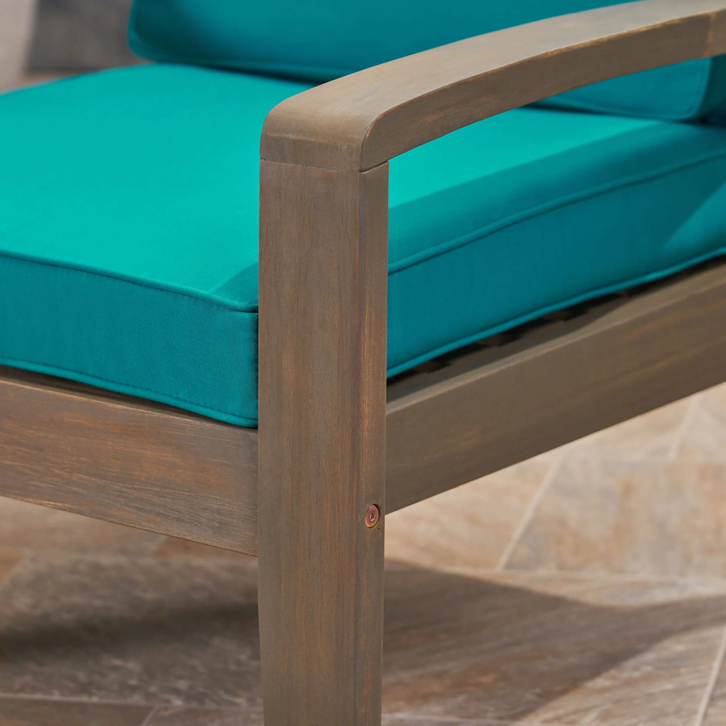 Parma Outdoor Acacia Wood Club Chairs with Sunbrella Cushions - furnishings