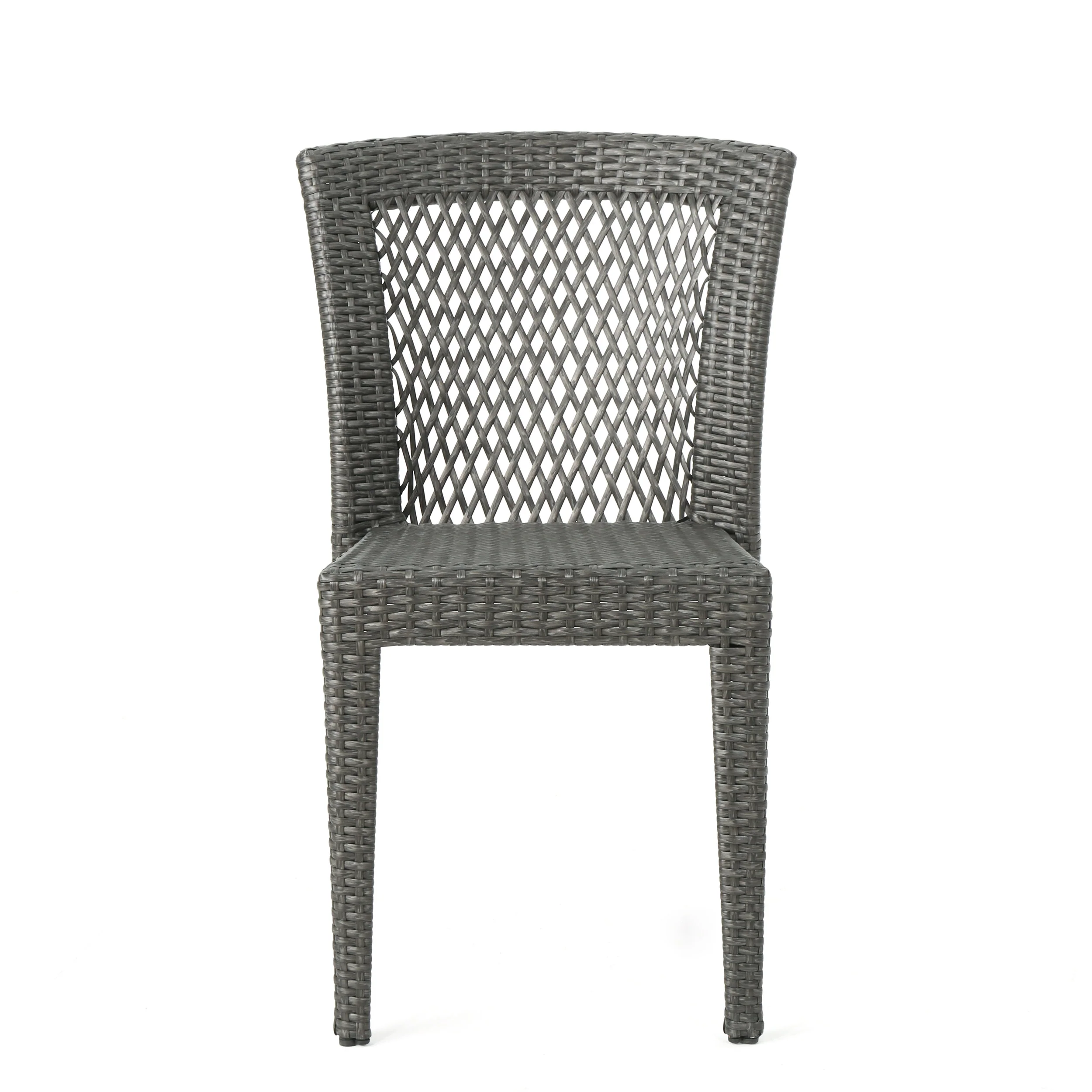 Bonnie Outdoor Gray Wicker Stackable Dining Chairs - furnishings