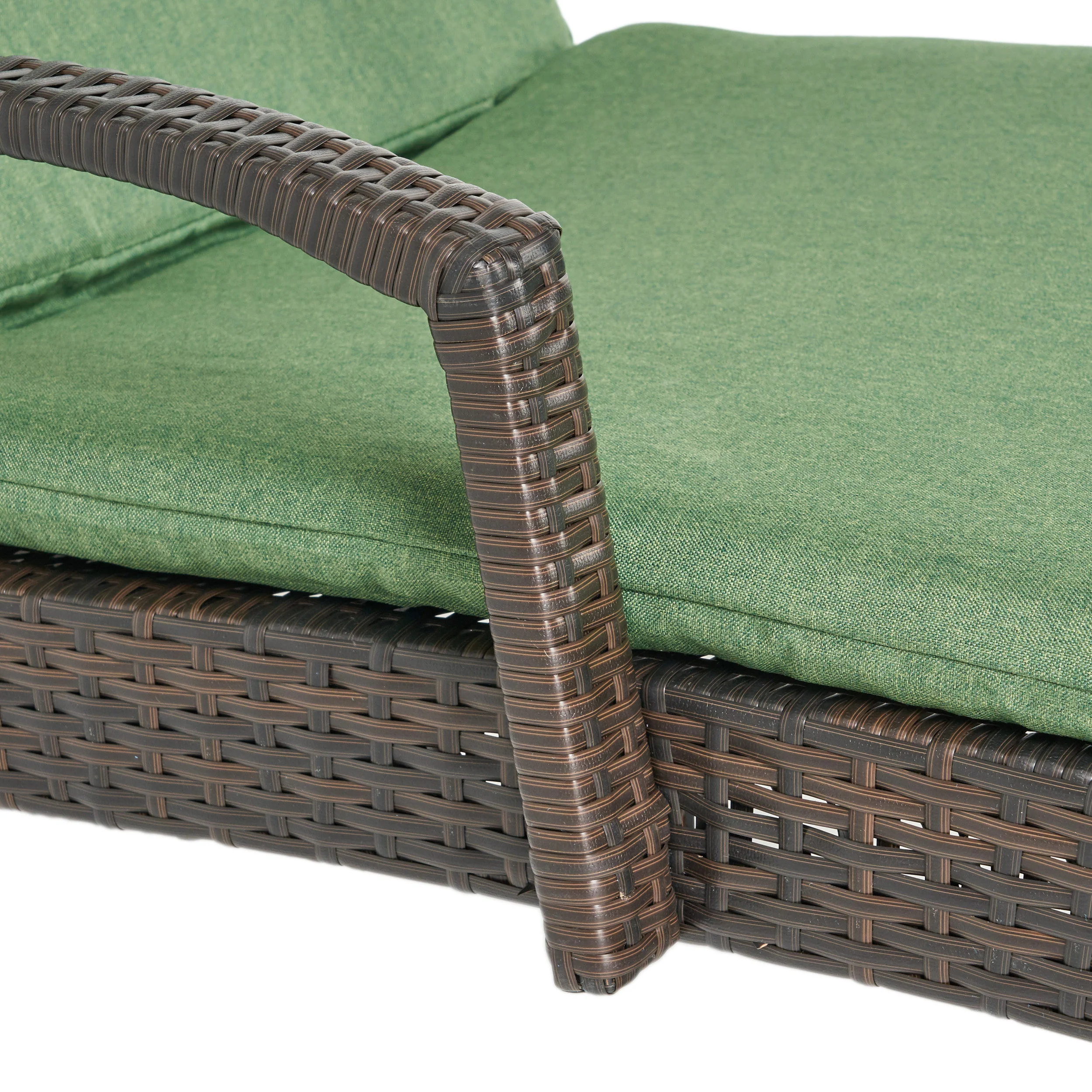 Lakeport Outdoor Wicker Armed Chaise Lounge Chairs w/ Cushions (set of 2) - furnishings