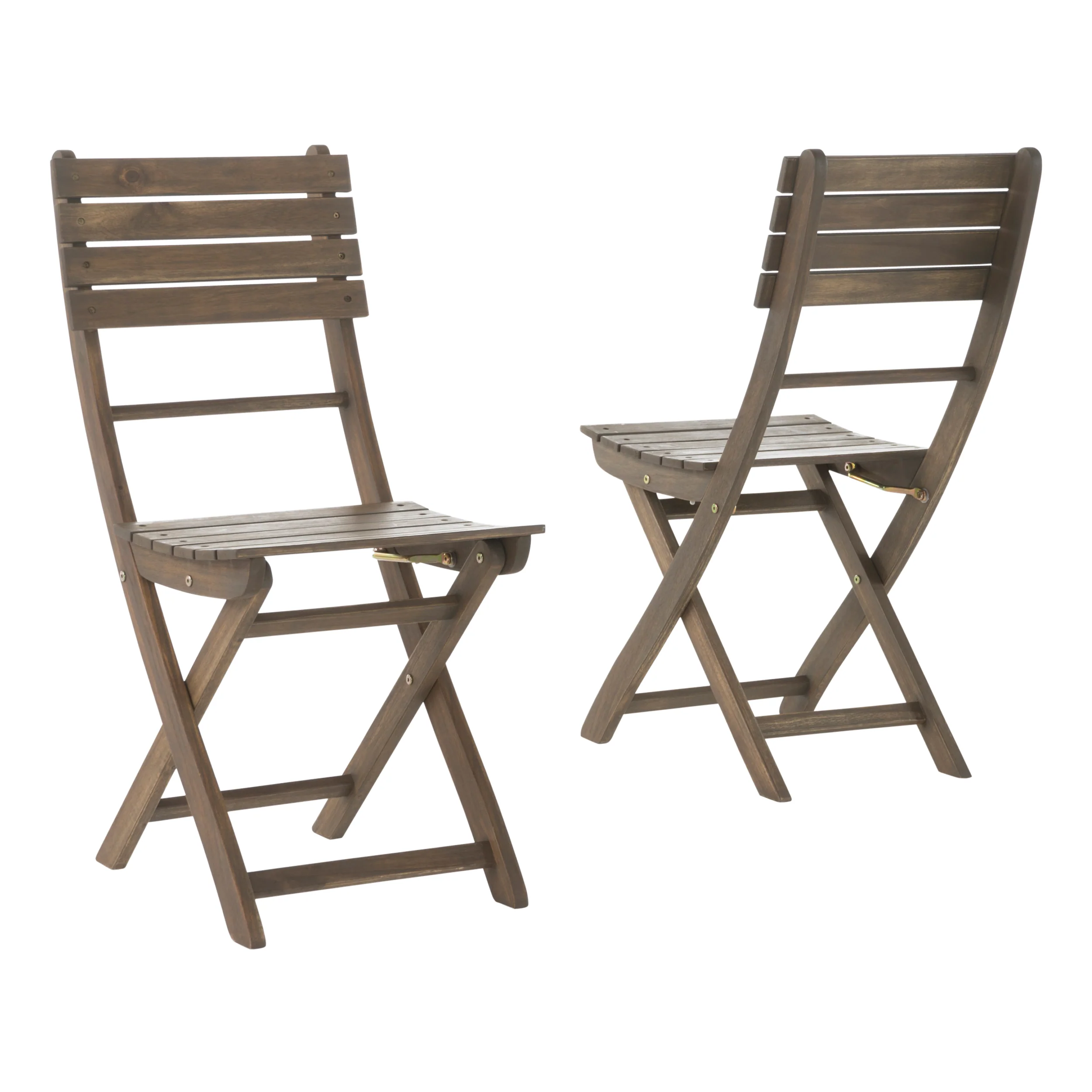 Vicaro Outdoor Grey Finish Acacia Wood Foldable Dining Chairs (Set of 2) - furnishings