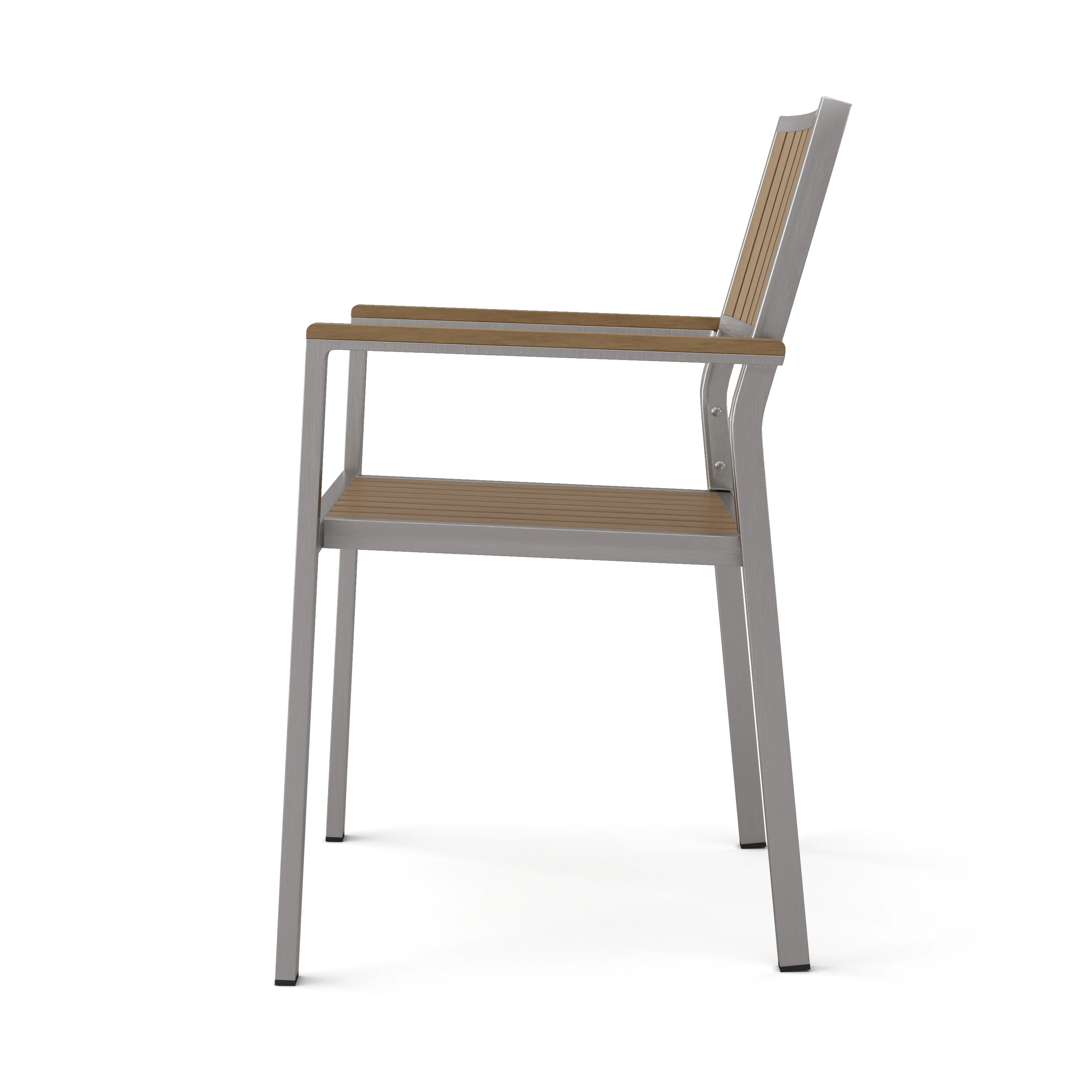 Puya Outdoor Aluminum Slat Paneled Dining Chairs Set of 2 - furnishings