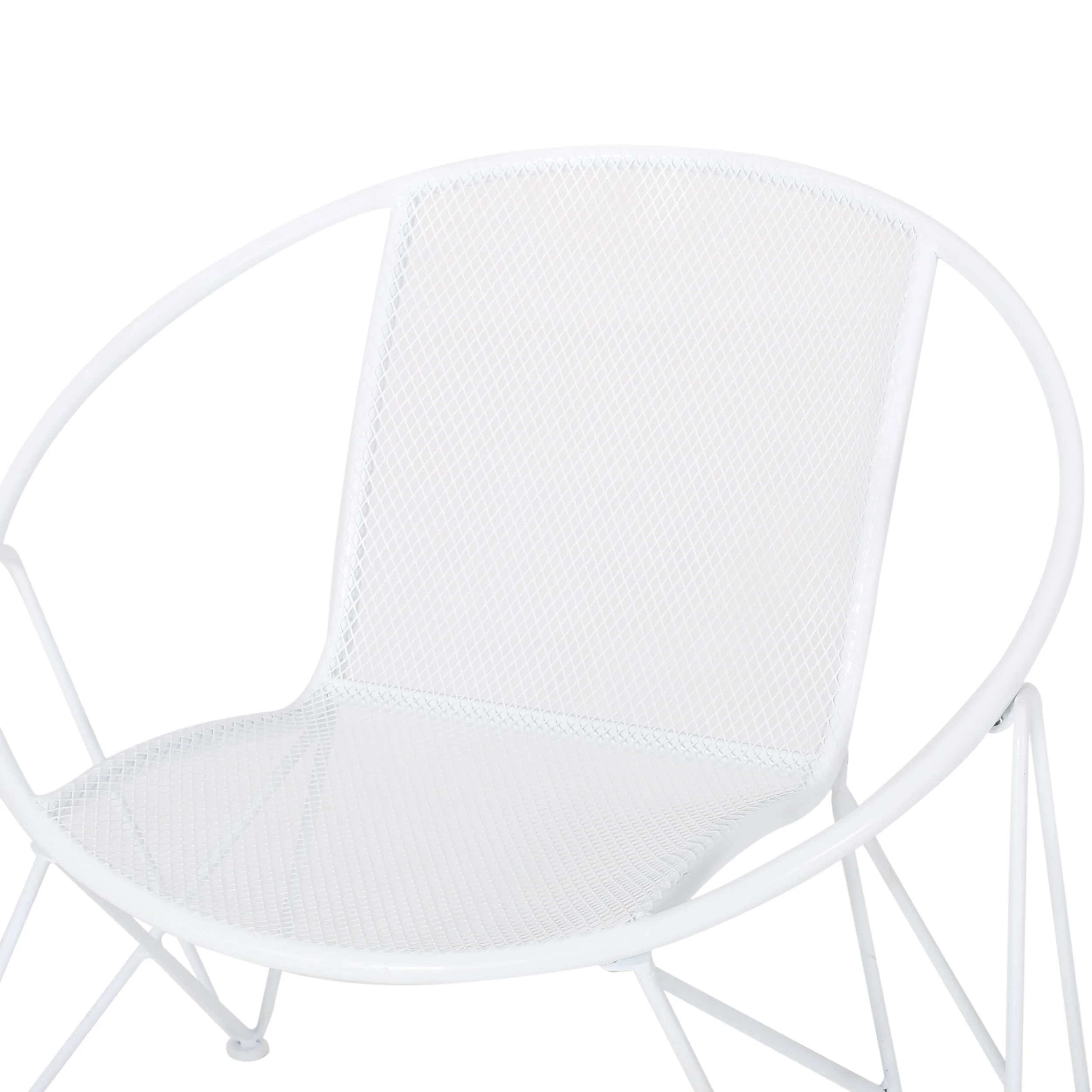 Ariella Modern Outdoor Iron Chat Set with Side Table - furnishings