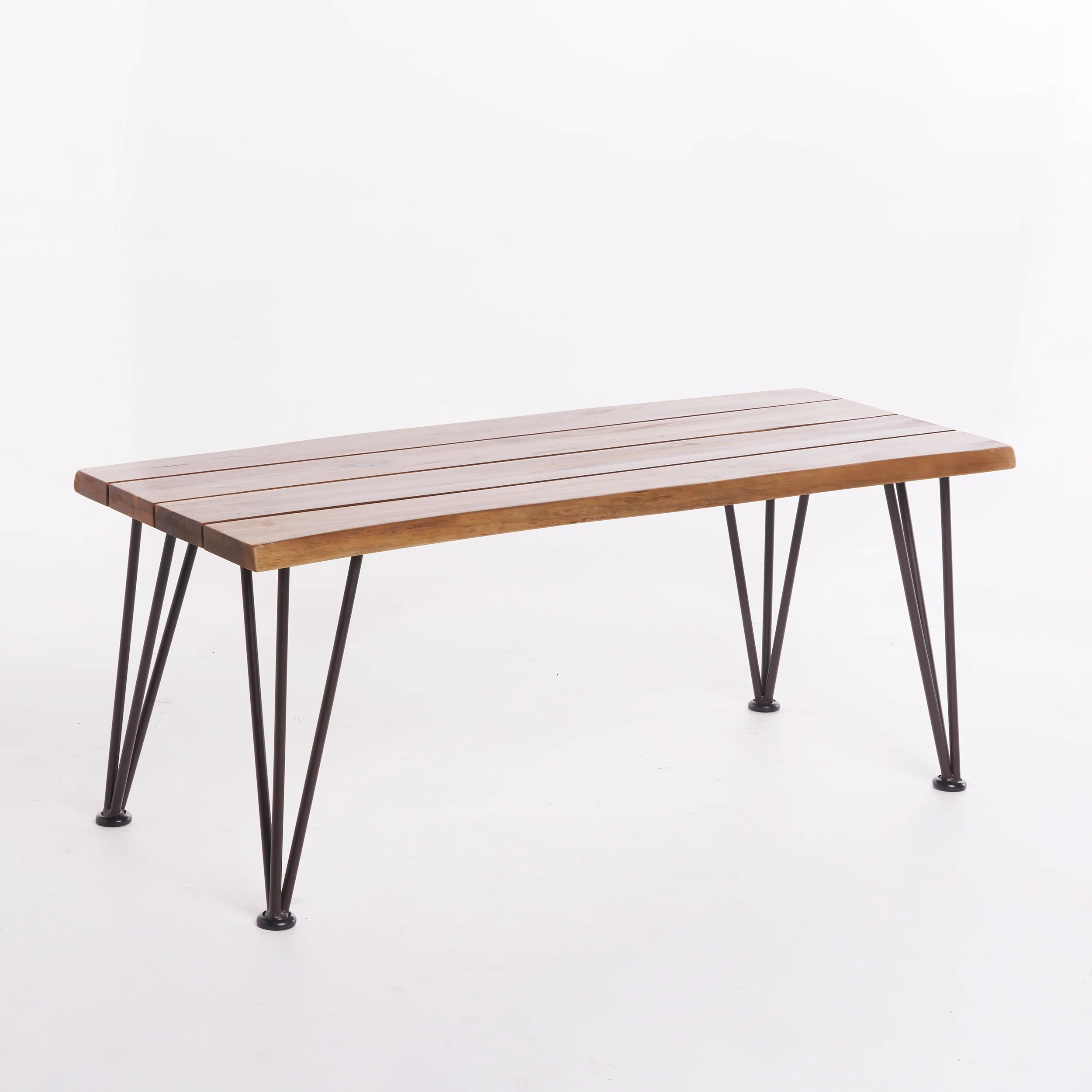 Zephyra Outdoor Rustic Finished Iron & Acacia Wood Coffee Table - furnishings