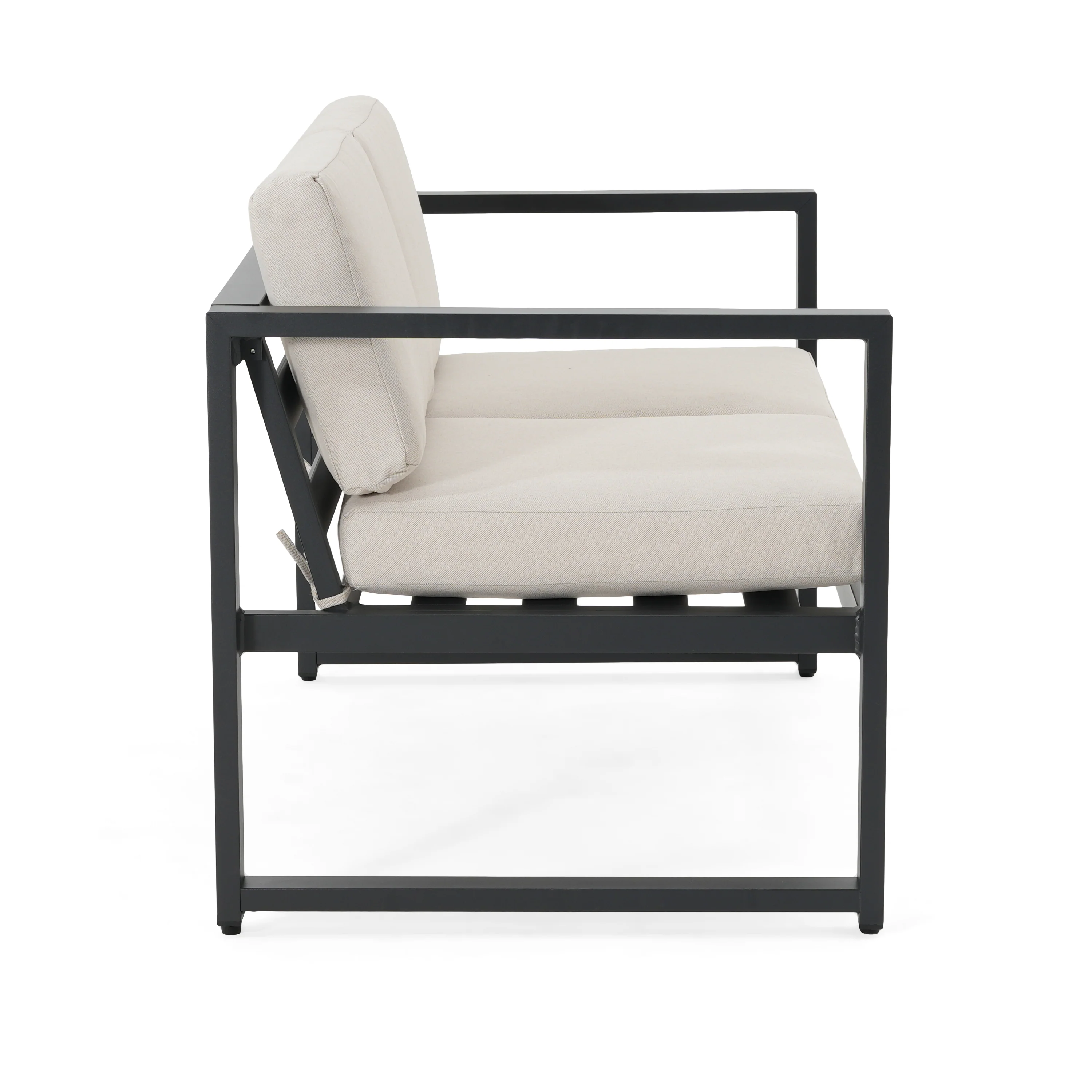 Junly Outdoor Patio Furniture Set Coffee Table – 4-Piece Seating Set Beige Cushions - furnishings