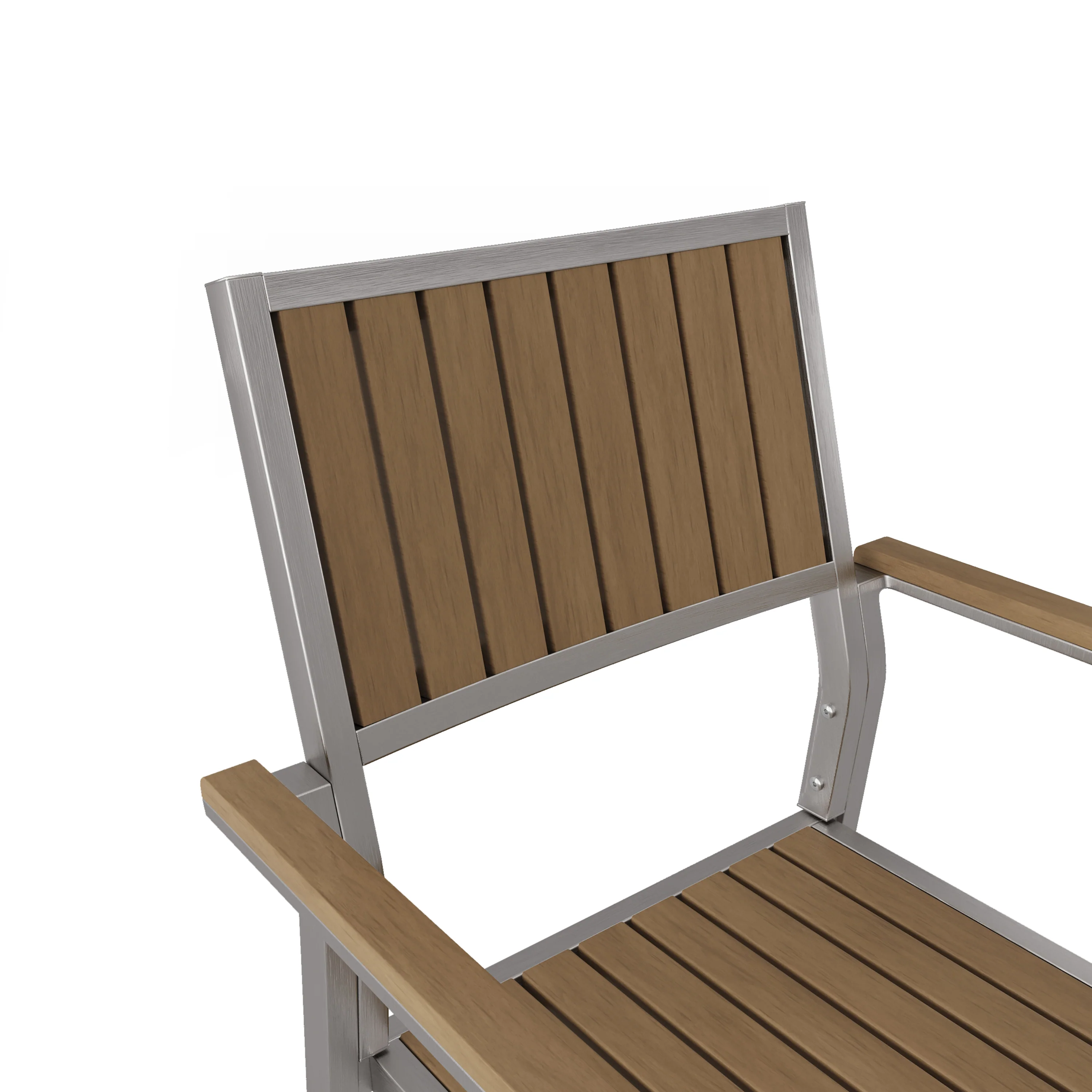 Puya Outdoor Aluminum Slat Paneled Dining Chairs Set of 2 - furnishings