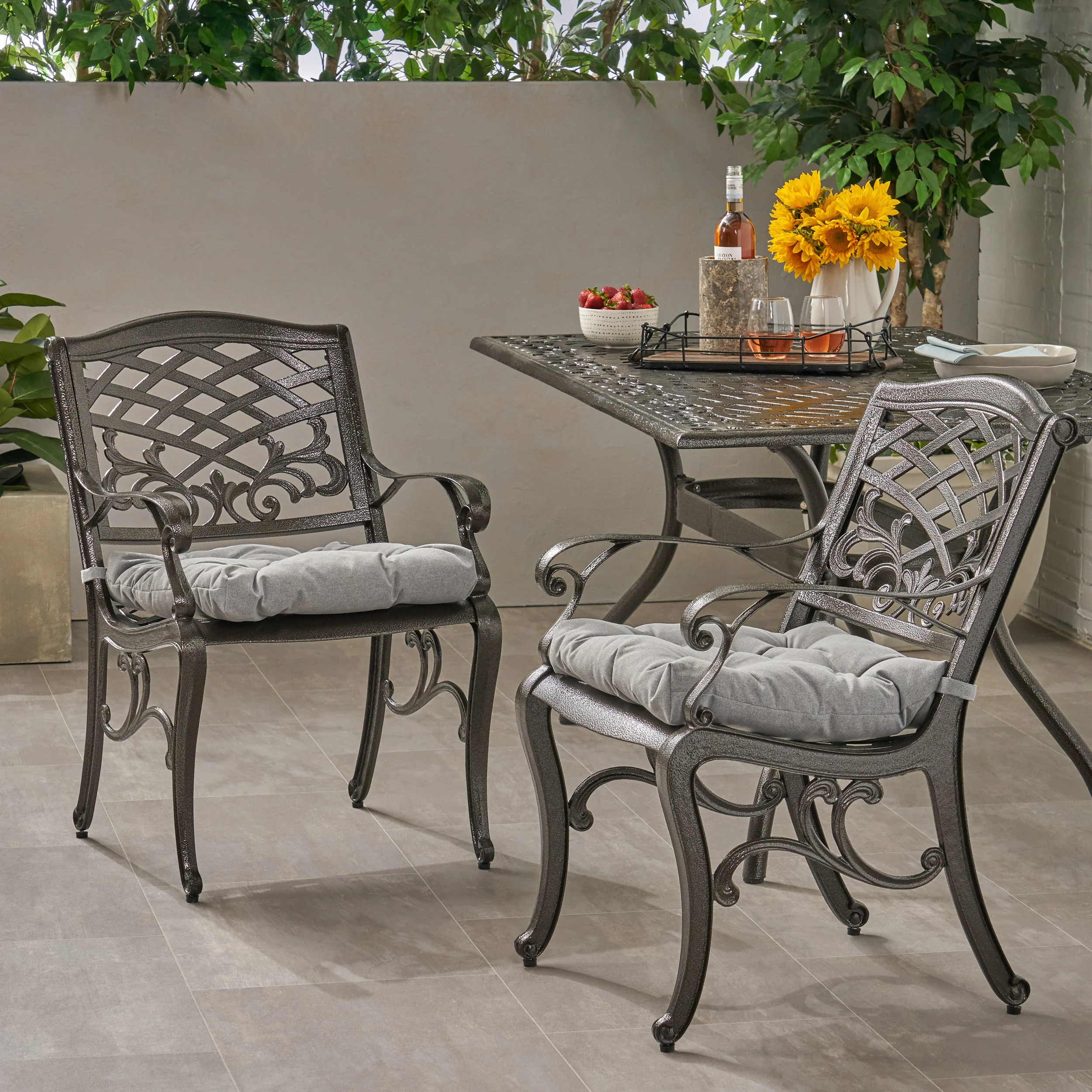 Juel Outdoor Dining Chair with Cushion (Set of 2) - furnishings