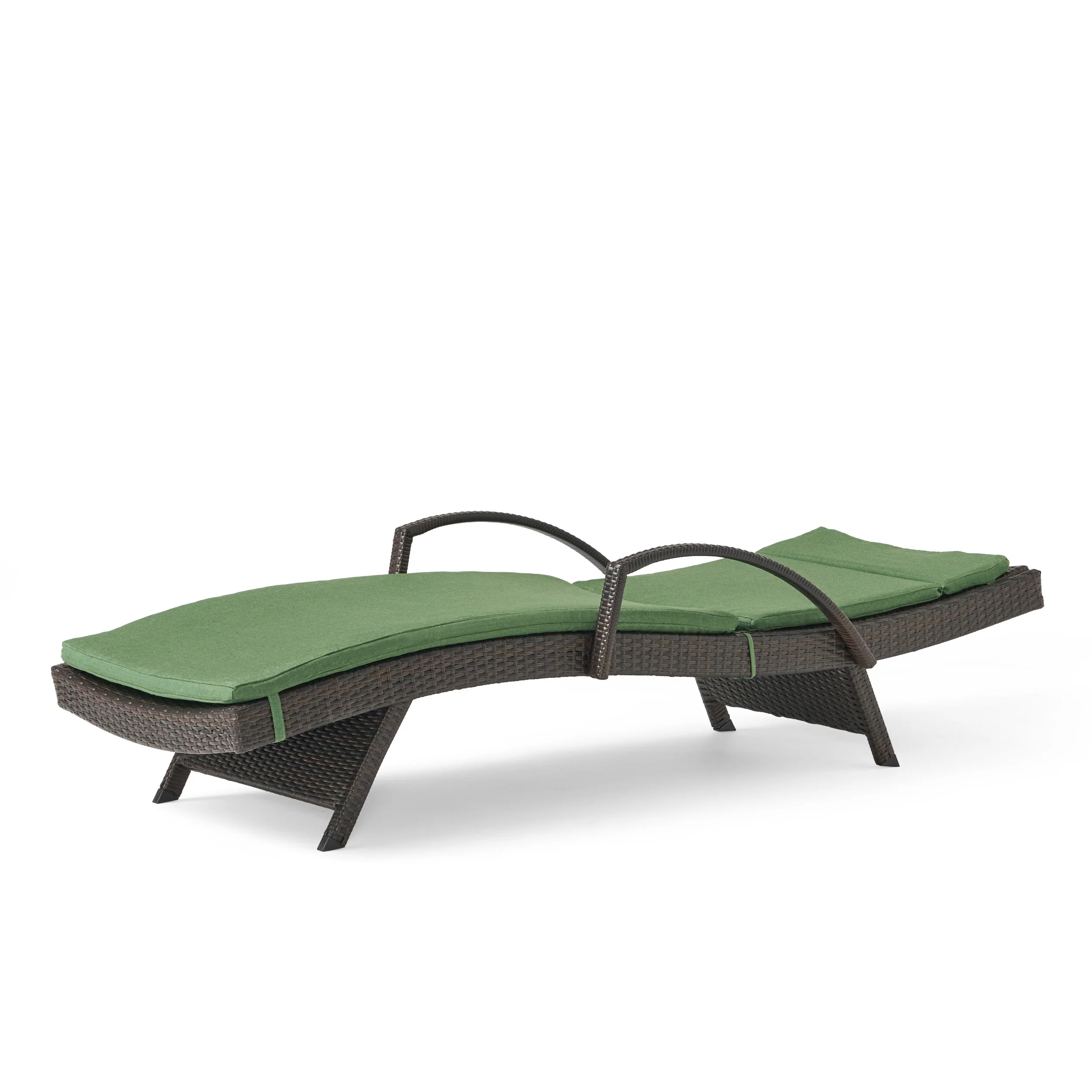 Lakeport Outdoor Adjustable Armed Chaise Lounge Chair w/ Cushion - furnishings