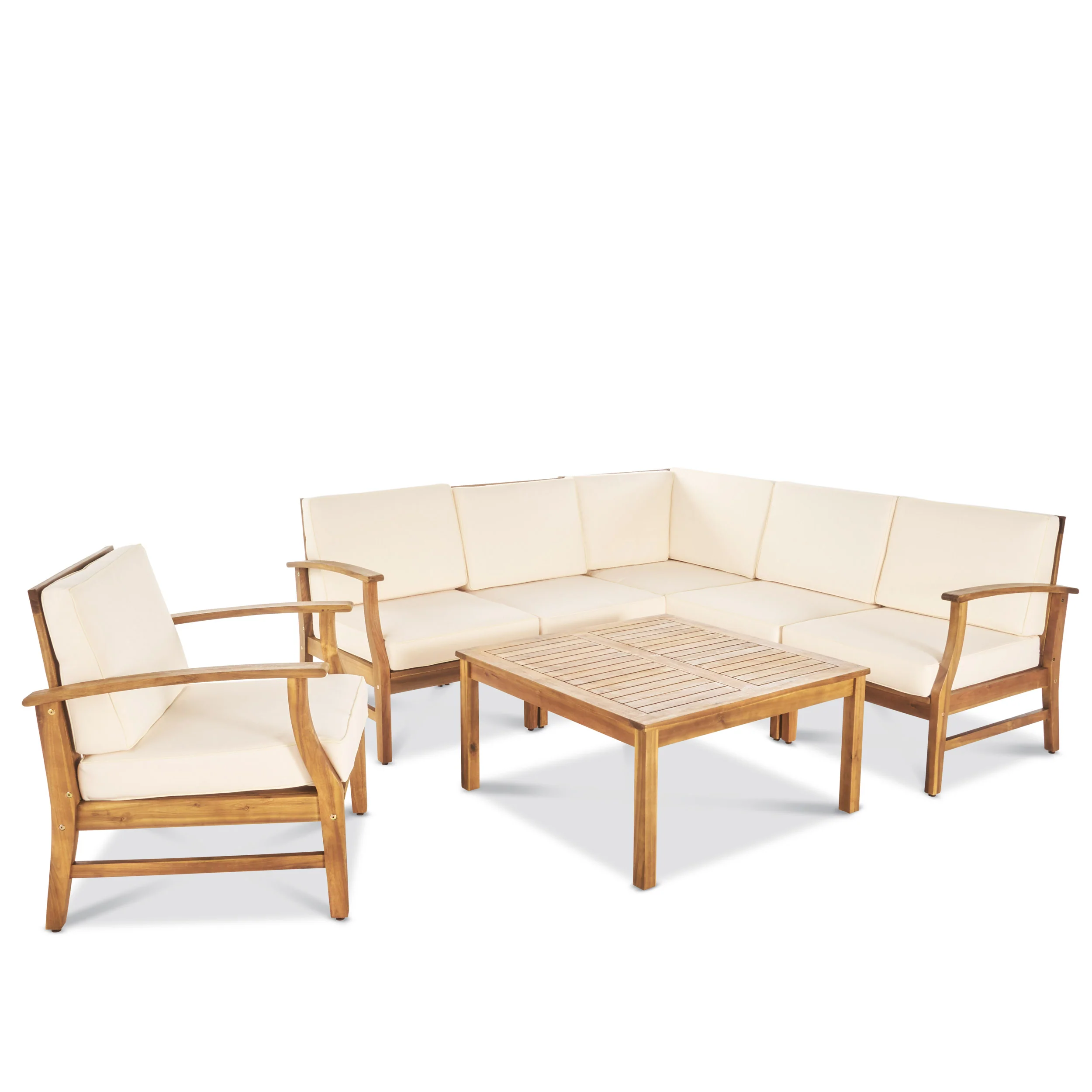 Capri 6-Seater Outdoor Wooden Sectional - furnishings