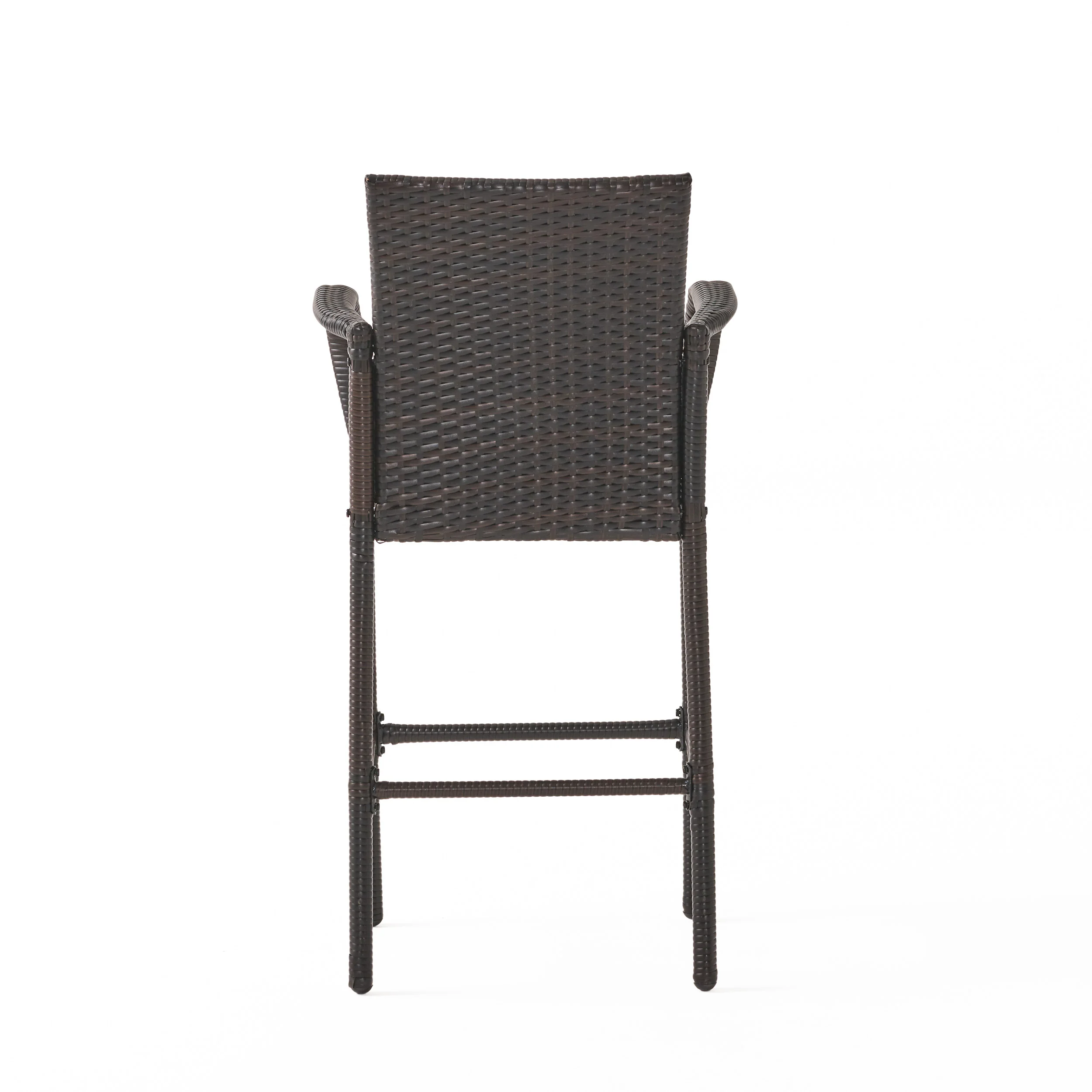 Stetta Outdoor 3 Piece Round Multi-brown Wicker Bar Set - furnishings