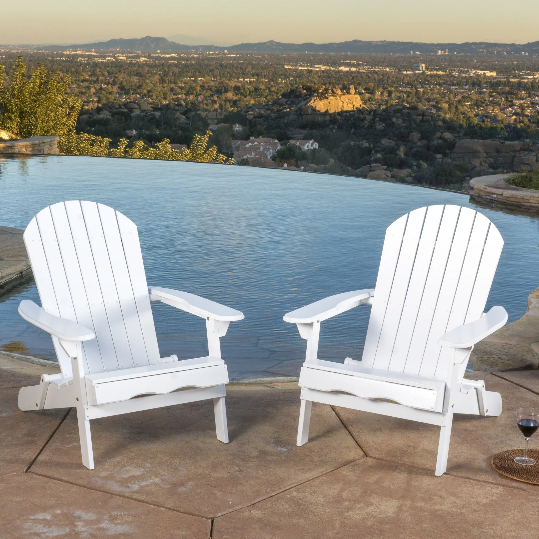 Milan Outdoor Acacia Wood Folding Adirondack Chair - furnishings