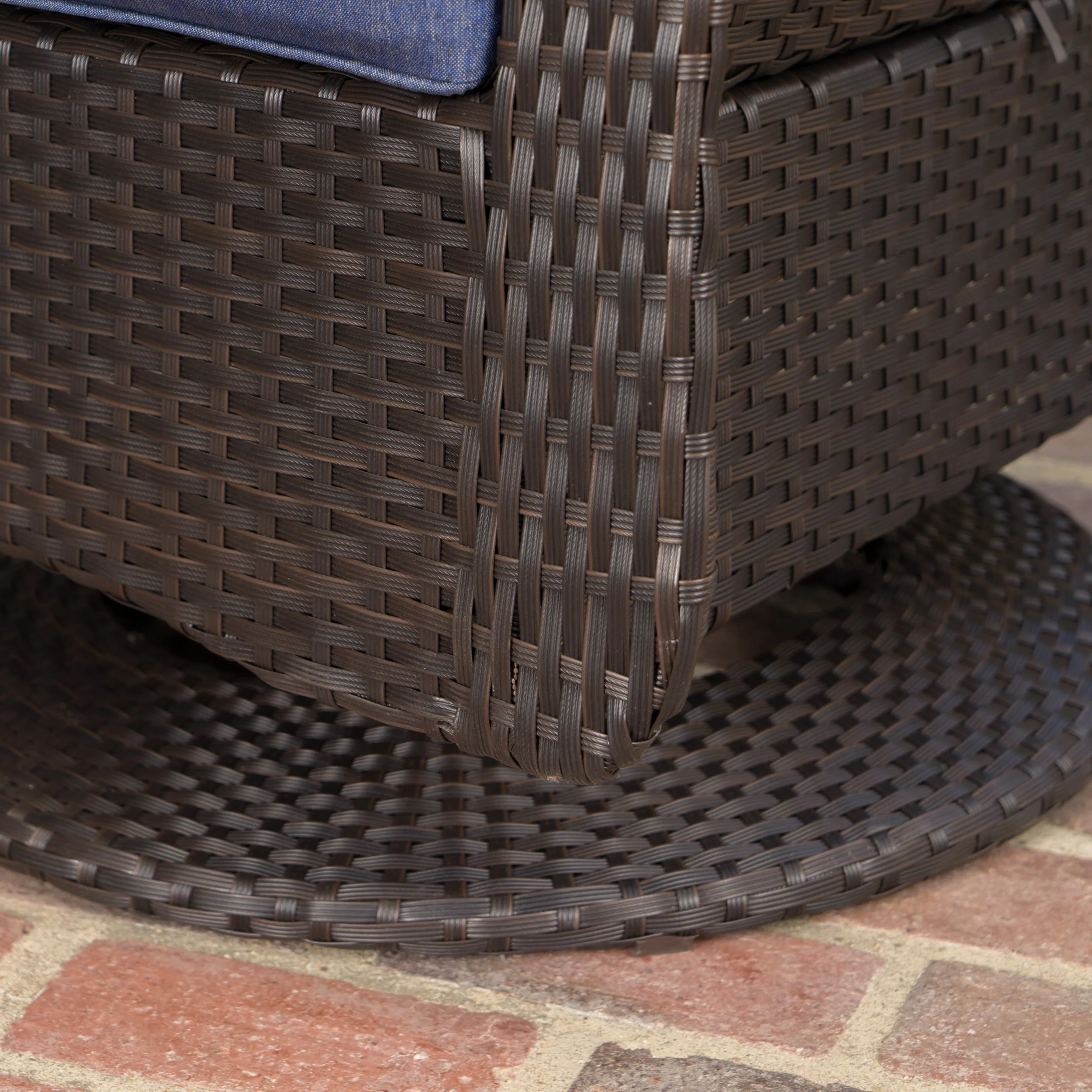 Linsten Outdoor Wicker Swivel Club Chairs and Side Table Chat Set - furnishings