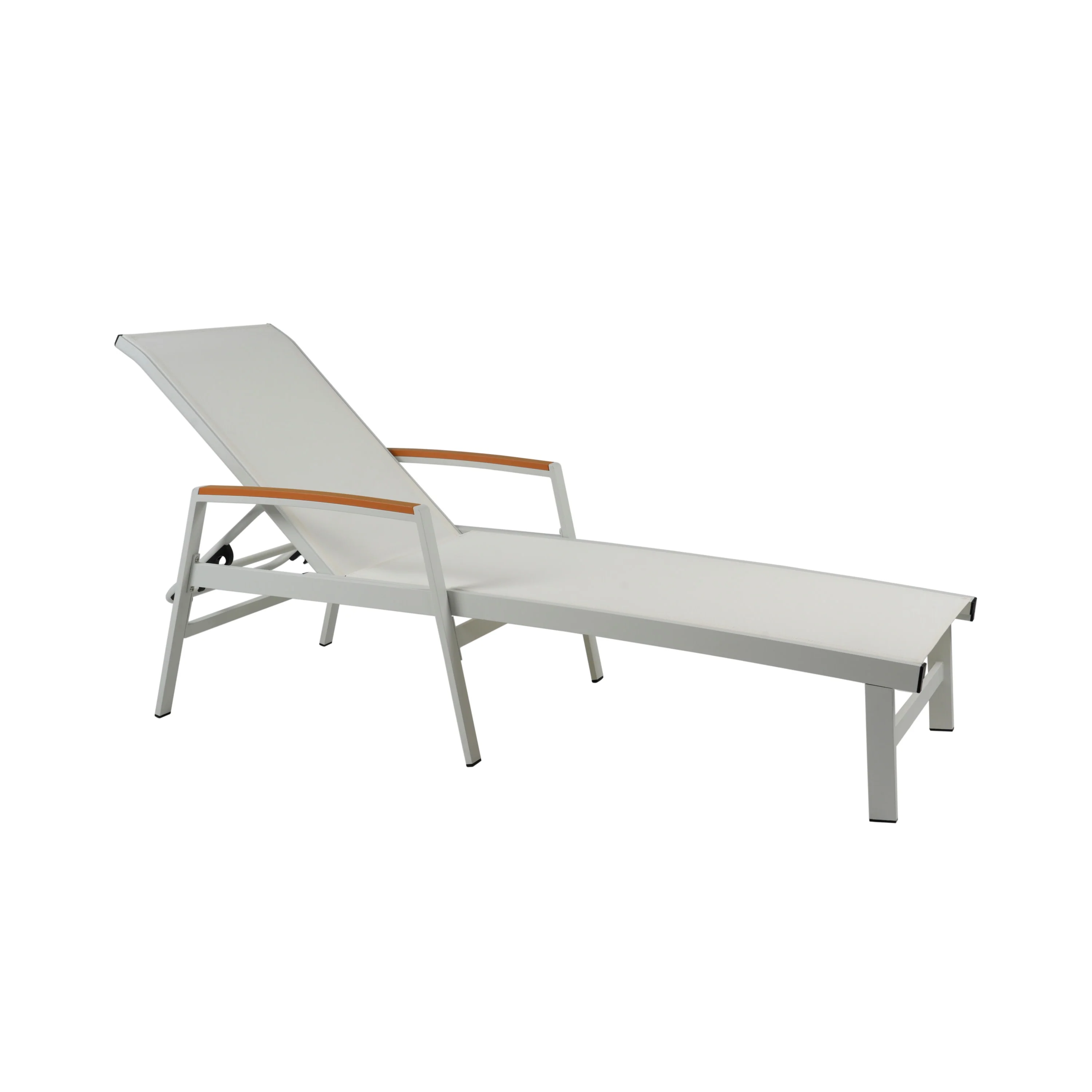 Hollaborn Outdoor Modern Gray Mesh Chaise Lounge - furnishings