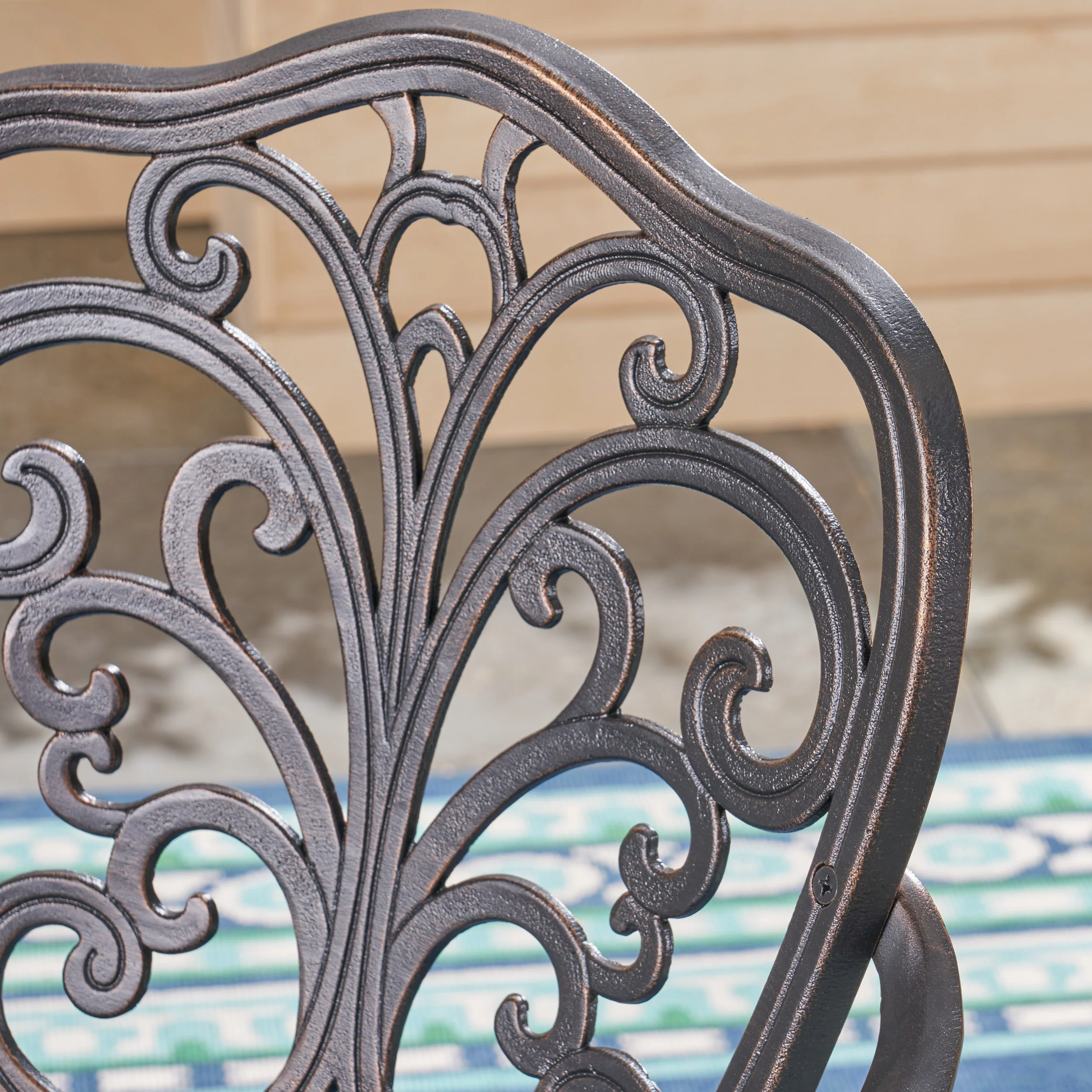 Buddy Outdoor Cast Aluminum Dining Chair (Set of 2), Shiny Copper - furnishings