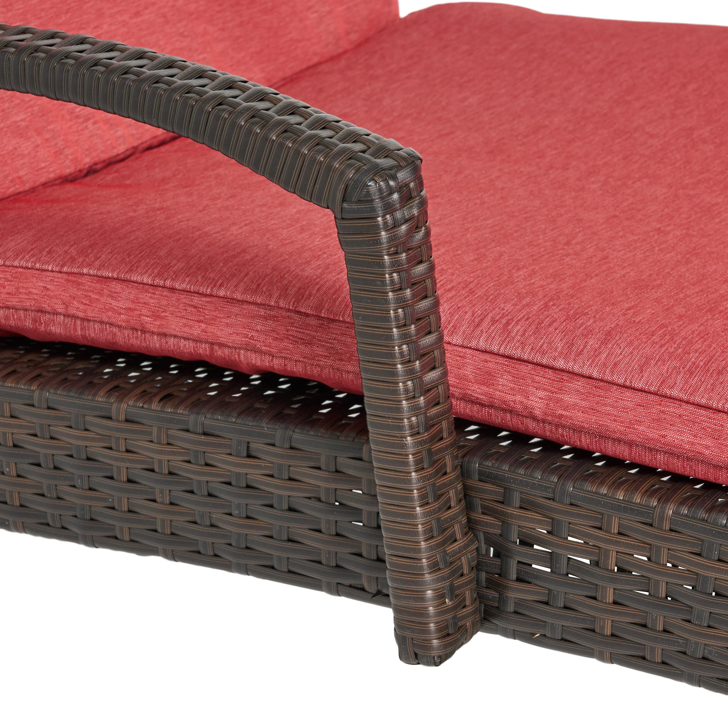 Lakeport Outdoor Wicker Armed Chaise Lounge Chairs w/ Cushions (set of 2) - furnishings