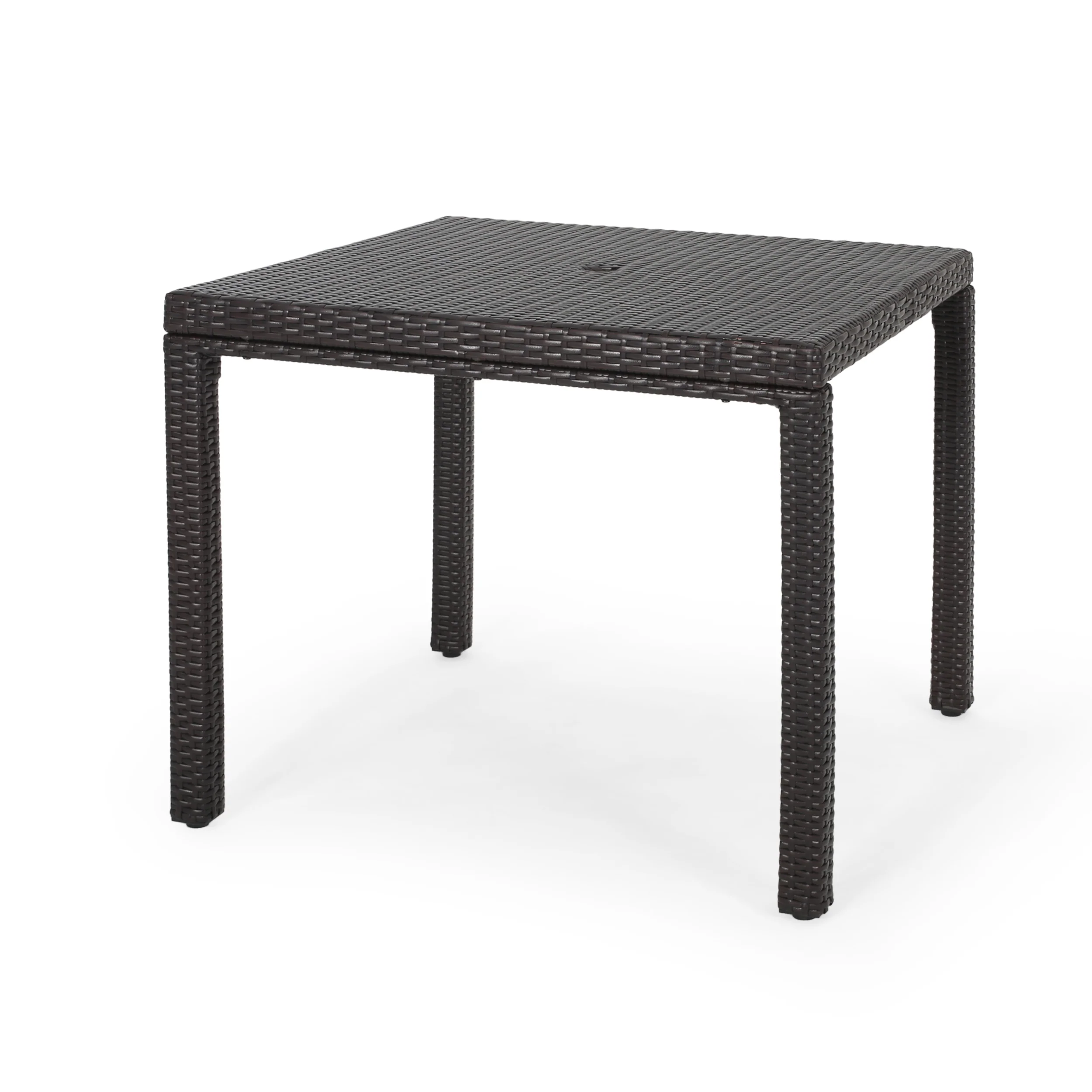 Edene Outdoor Multibrown Wicker Square Dining Table - furnishings