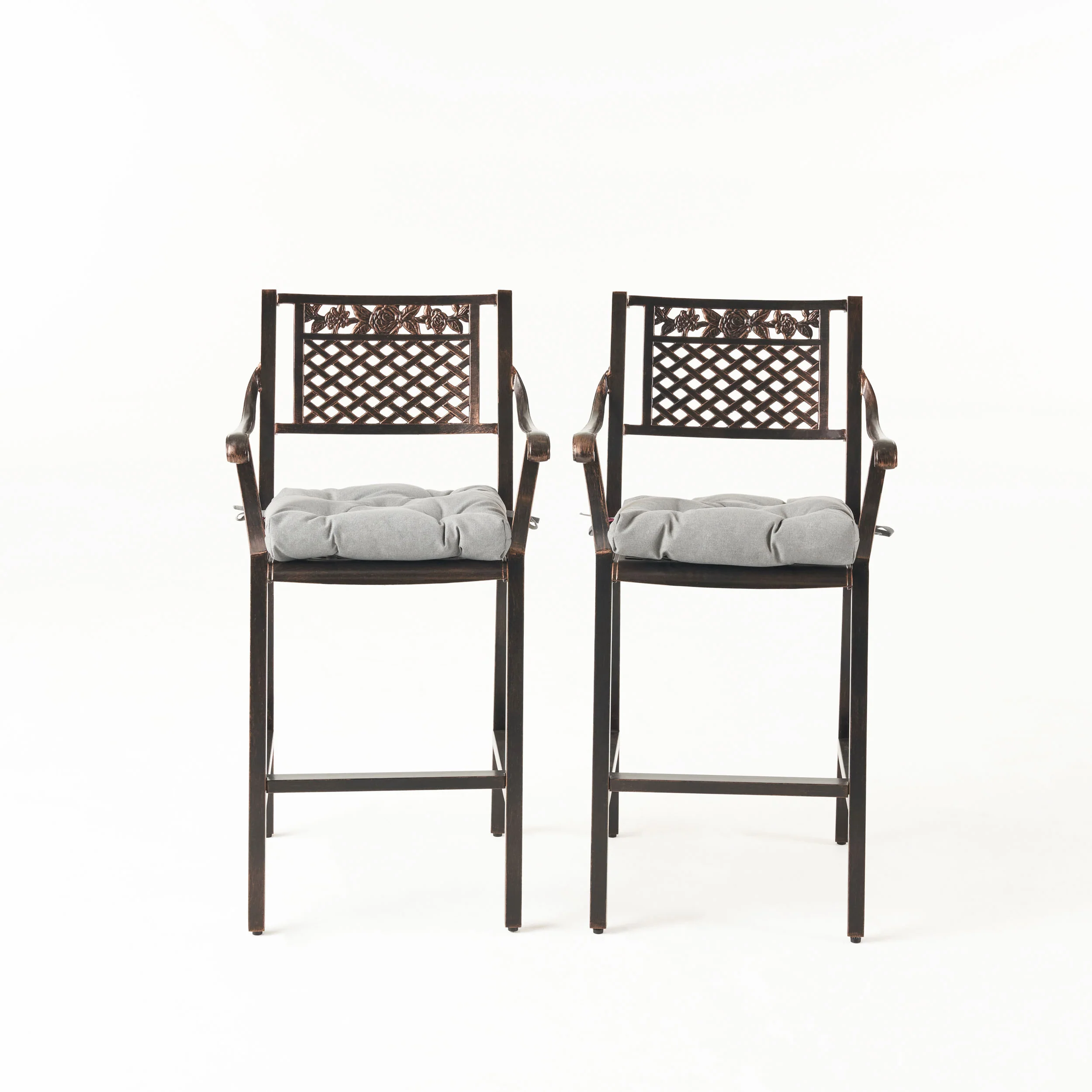 Rachel Outdoor Barstool with Cushion (Set of 2) - furnishings