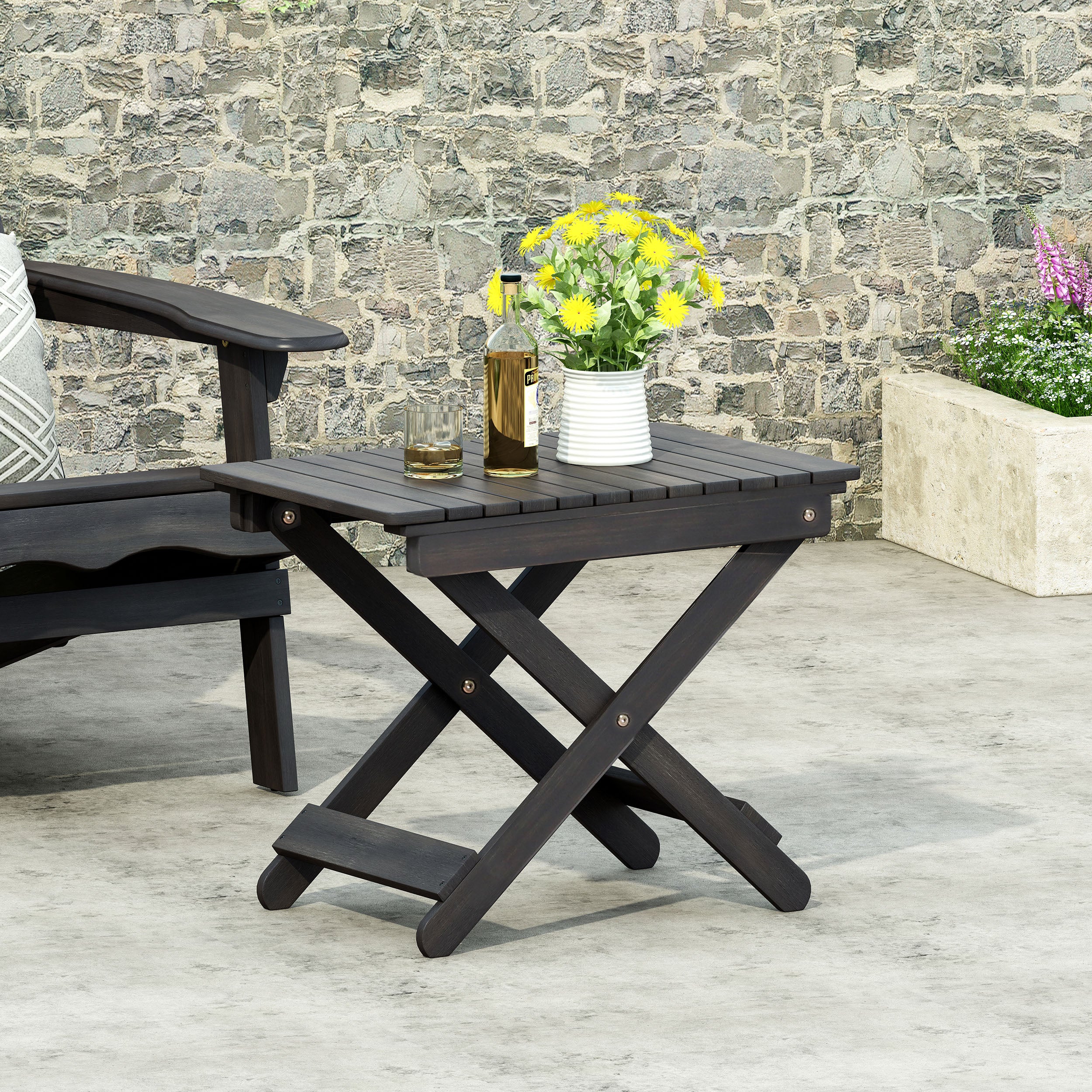 Reed Outdoor Folding Side Table - furnishings