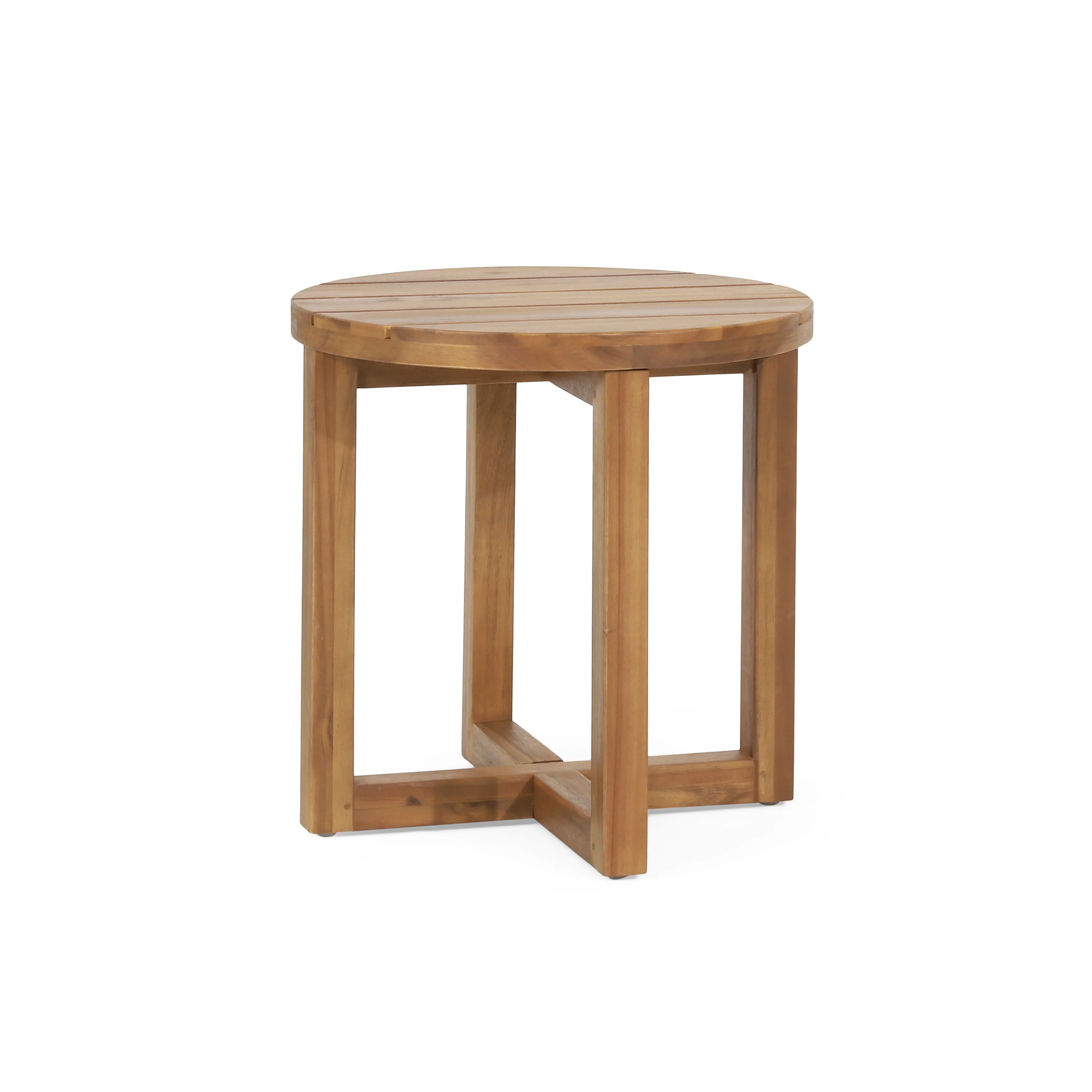Hobbs Outdoor Acacia Wood Circular Side Table, Teak - furnishings