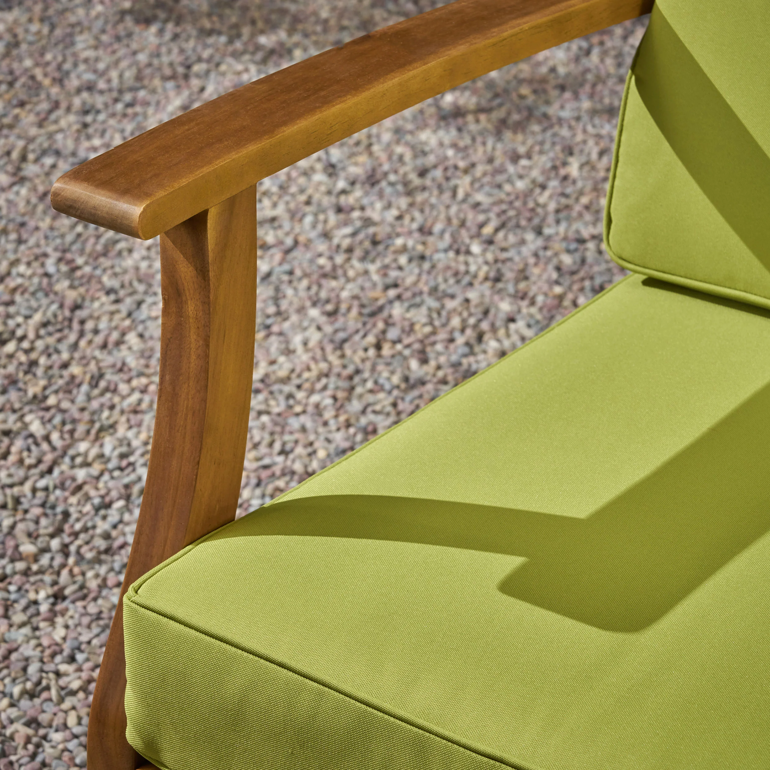 Capri Outdoor 2 Piece Acacia Wood Club Chair Set with Cushions and Fire Column - furnishings