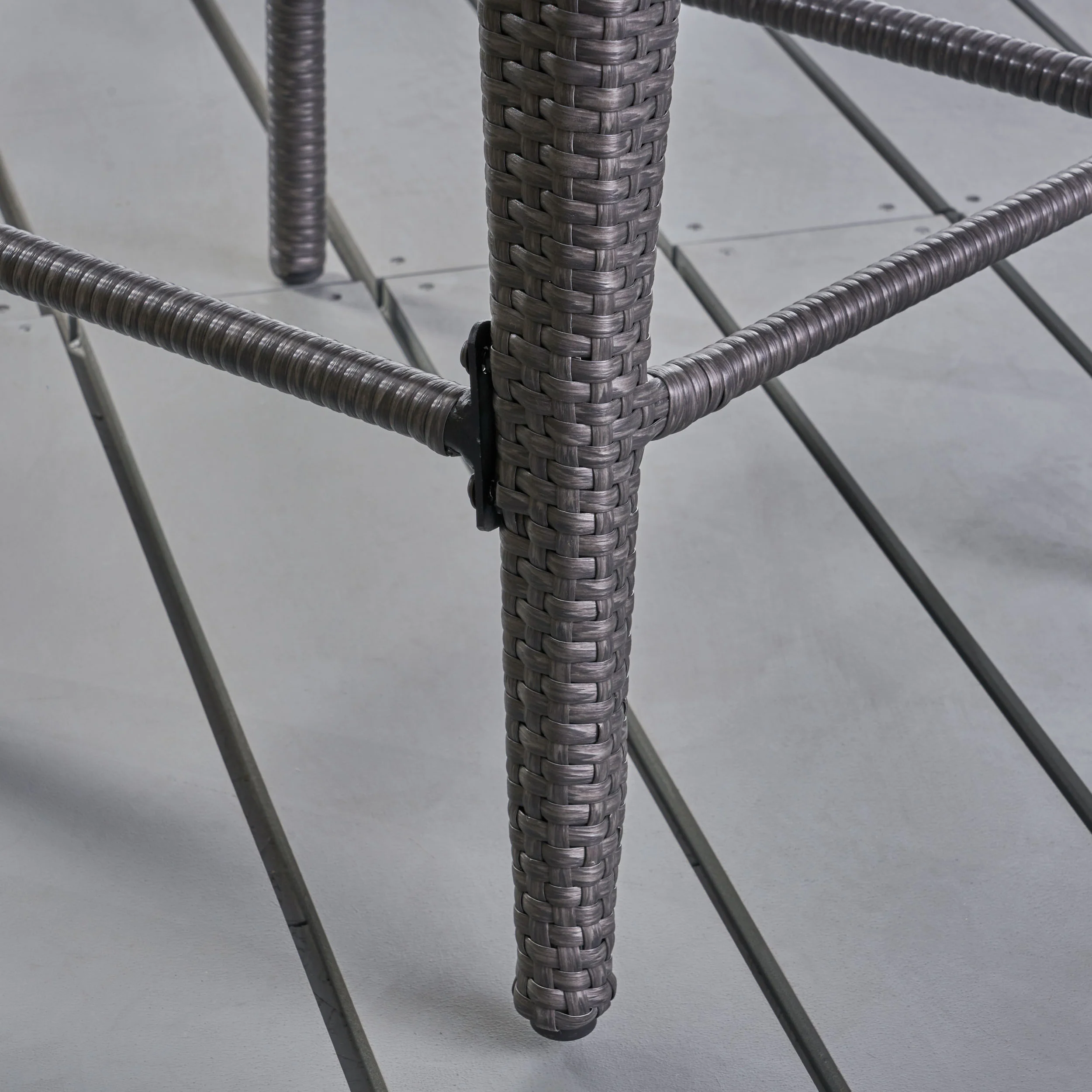 Welmas Outdoor 38 Inch Wicker Barstool (Set of 4), Grey - furnishings