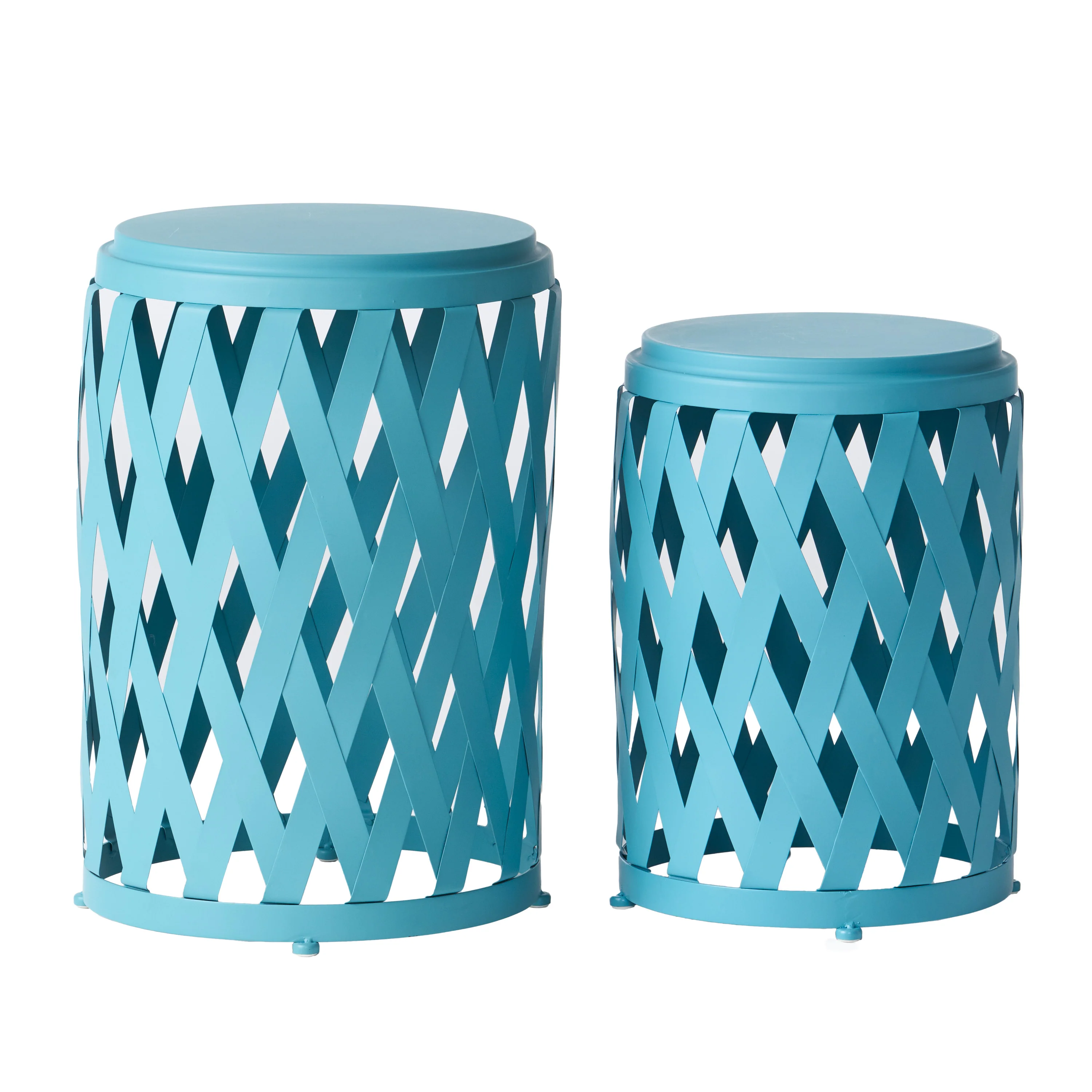 Ellen Nestable Outdoor Small and Large Iron Side Table Set (Set of 2) - furnishings