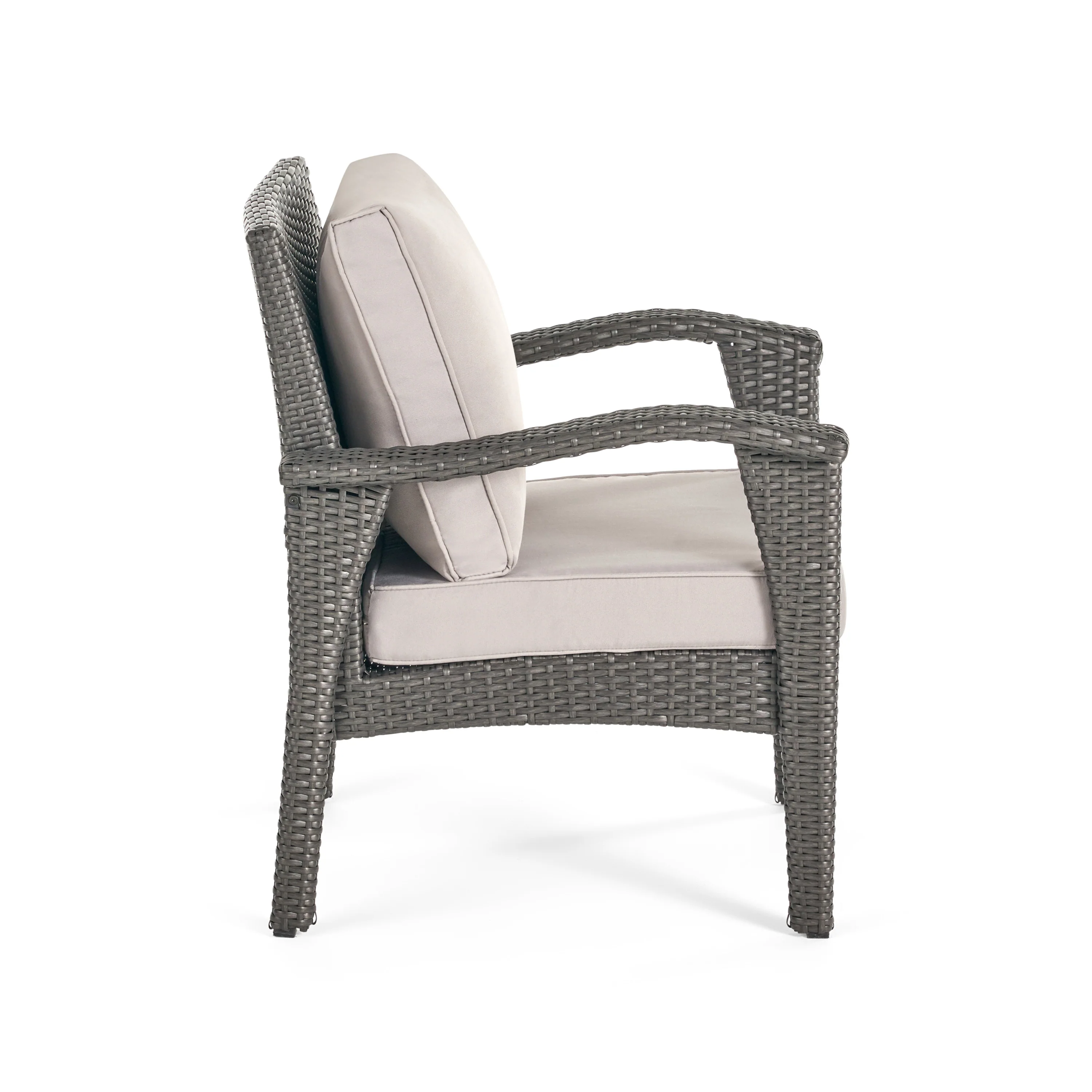 Modesty Outdoor 4 Club Chair Chat Set with Fire Pit - furnishings