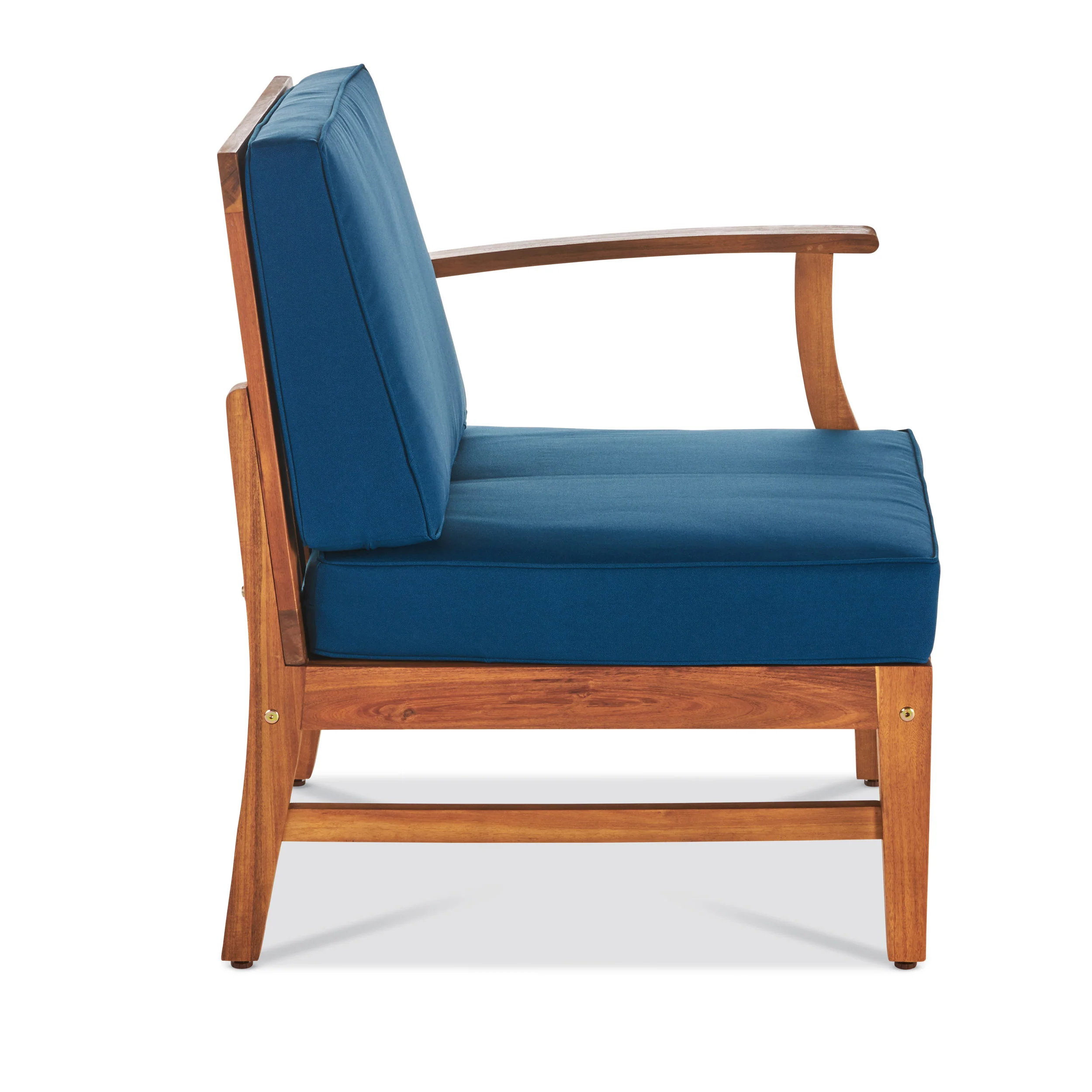 Nyeemah Outdoor 5 Seater V-Shaped Acacia Wood Sofa Set with Square Fire Table and Tank - furnishings