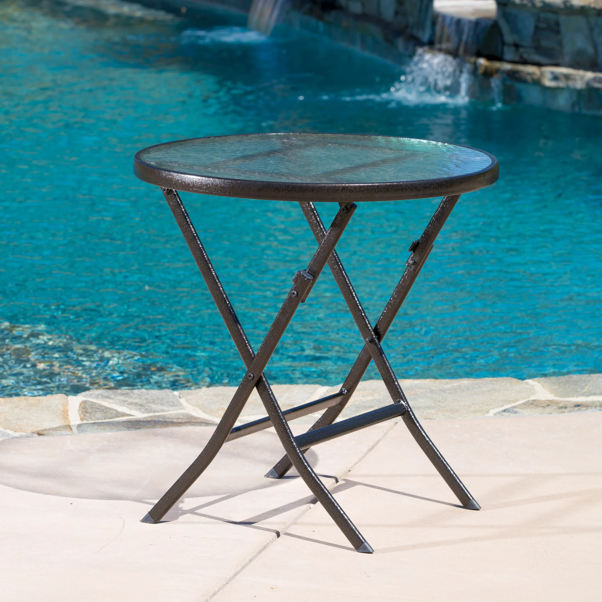 Cantinela 3pc Outdoor Wicker Folding Bistro Set - furnishings