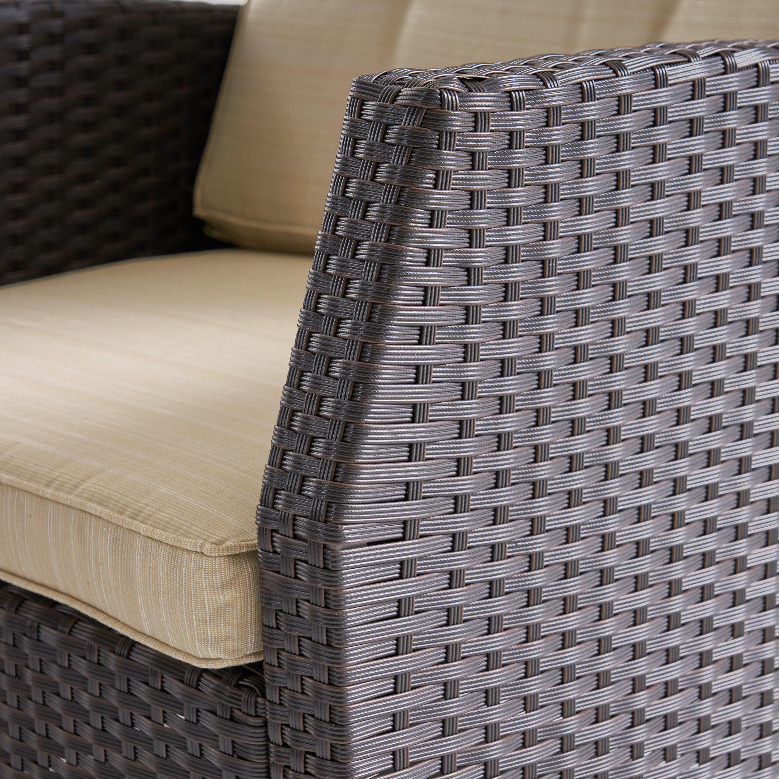 Ana Outdoor 4 Seater Wicker Chat Set with Fire Pit - furnishings